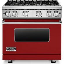 Viking Professional 7 Series 36-Inch 6-Burner Natural Gas Range - Apple Red - VGR73616BAR image