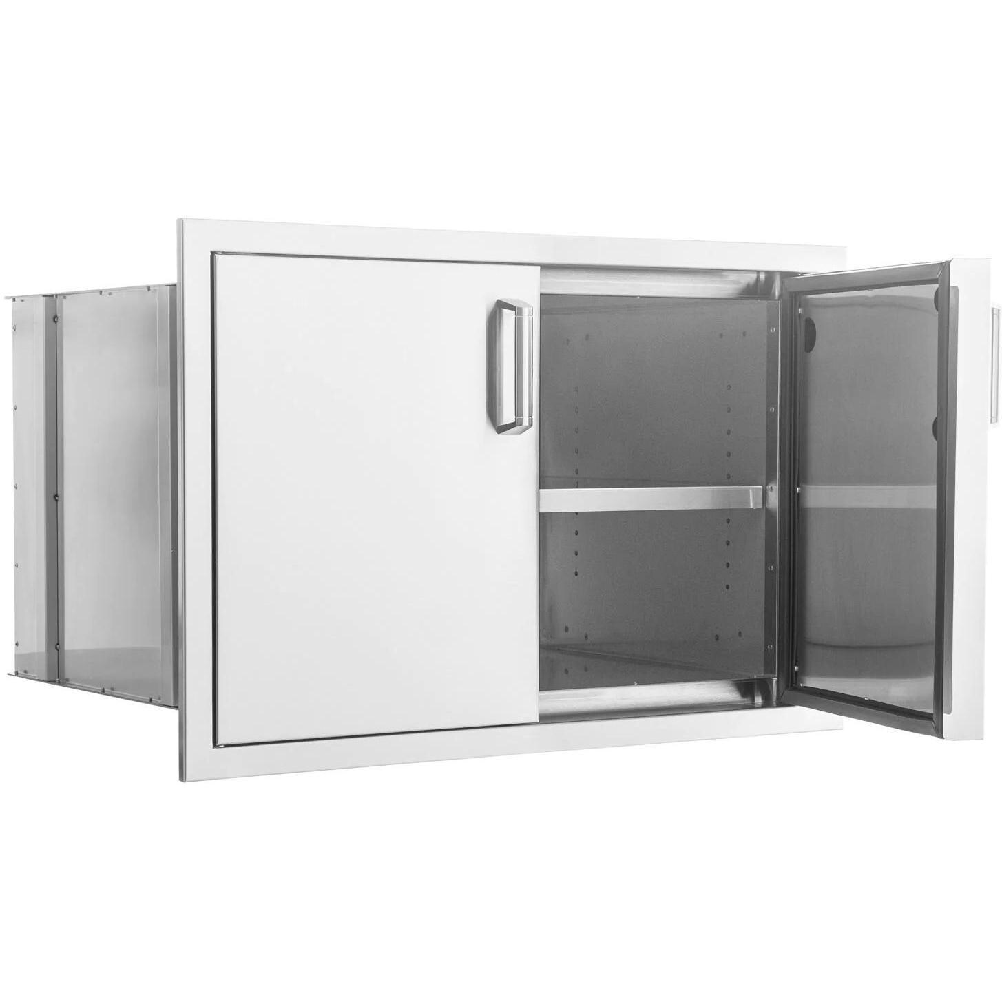 32-in Contempo/Traditional Stainless Steel Sealed Dry Storage Pantry w/ Shelf by BBQGuys Signature - BBQ-DRY-STG