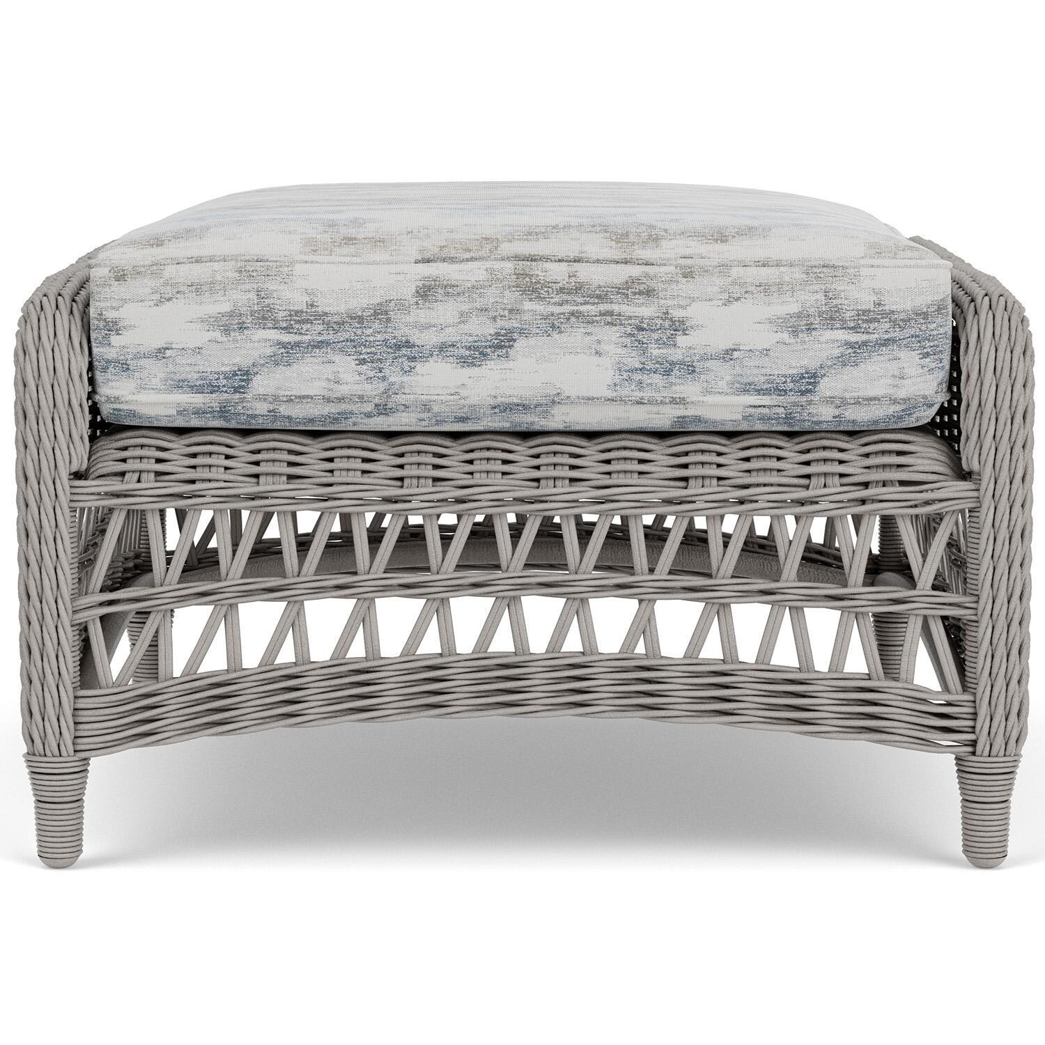 Lloyd Flanders Mackinac Ottoman in Putty Finish with Stratosphere Cloud Fabric thumbnail