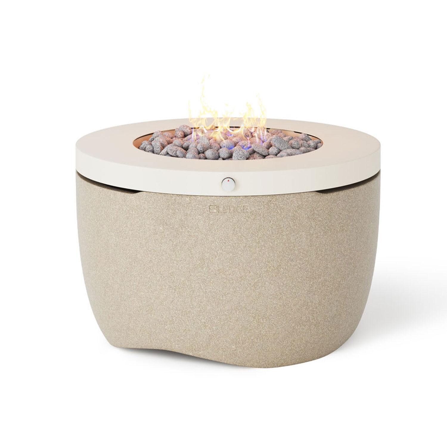 Halo 40-in Round Powder Coated Steel Propane Fire Pit in Sunset by Ledge Lounger