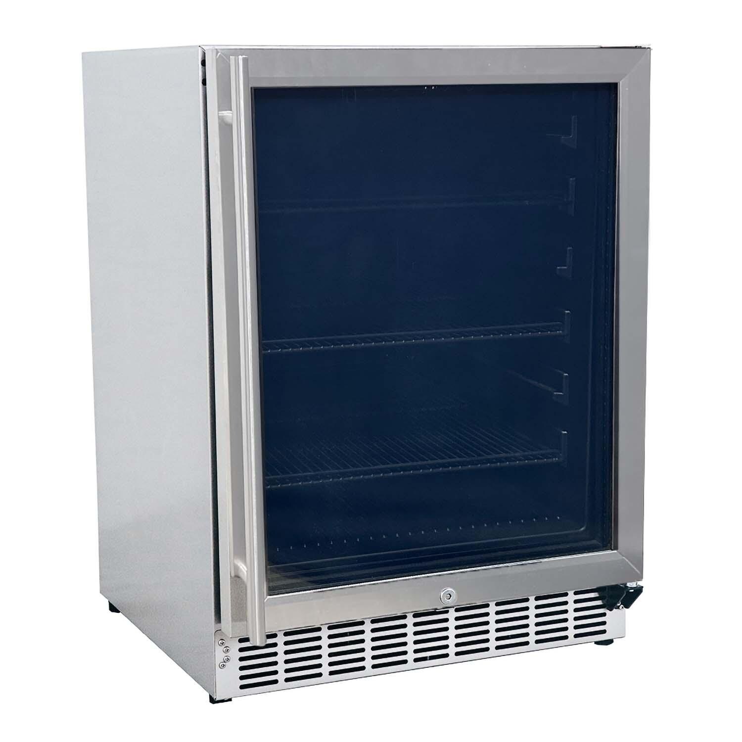 RCS 24 Inch 5.01 Cu. Ft. Stainless Steel Outdoor Refrigerator w/Glass Door - REFR2B
