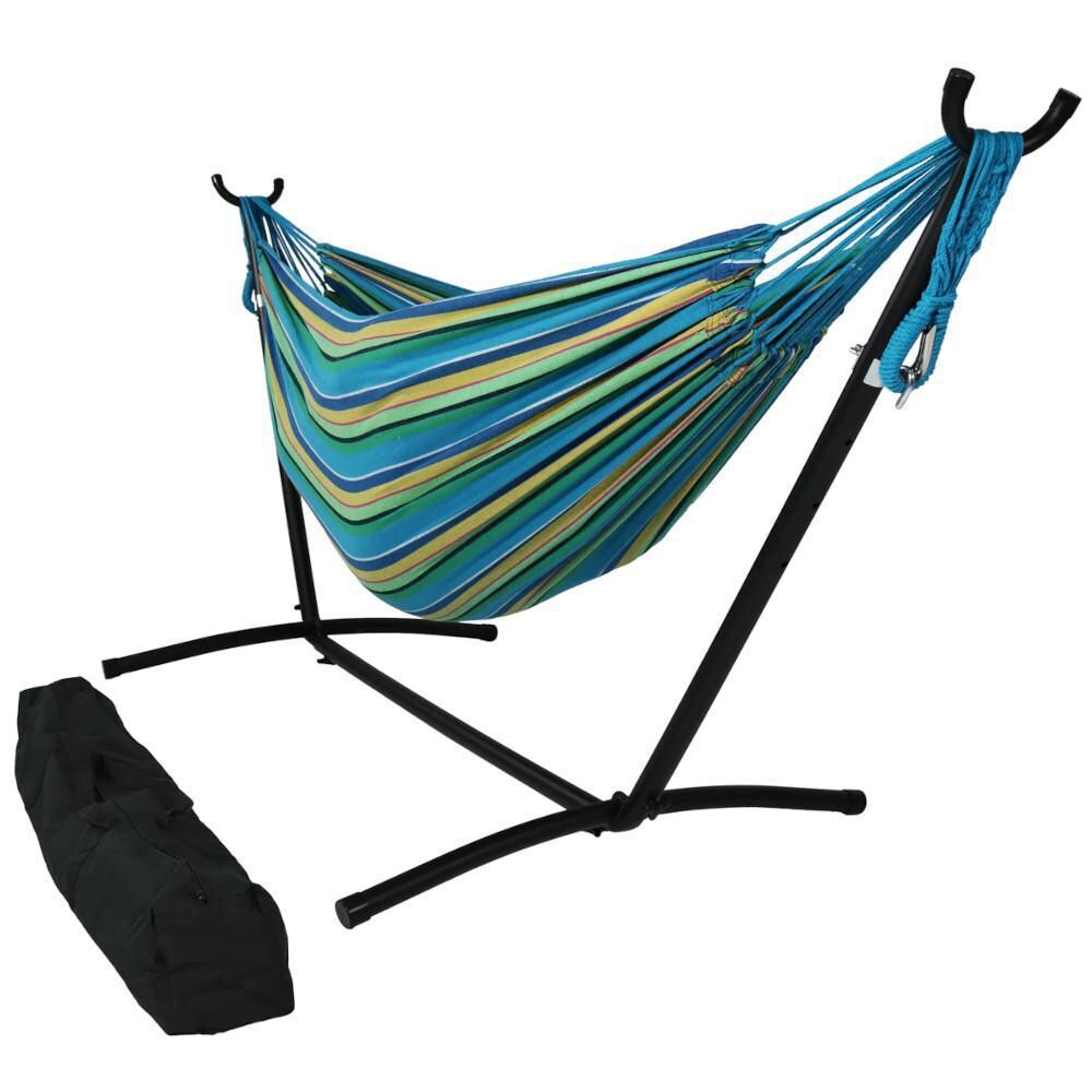 Ultimate Patio Brazilian Double Hammock w/ Stand - Sea Grass - White Background