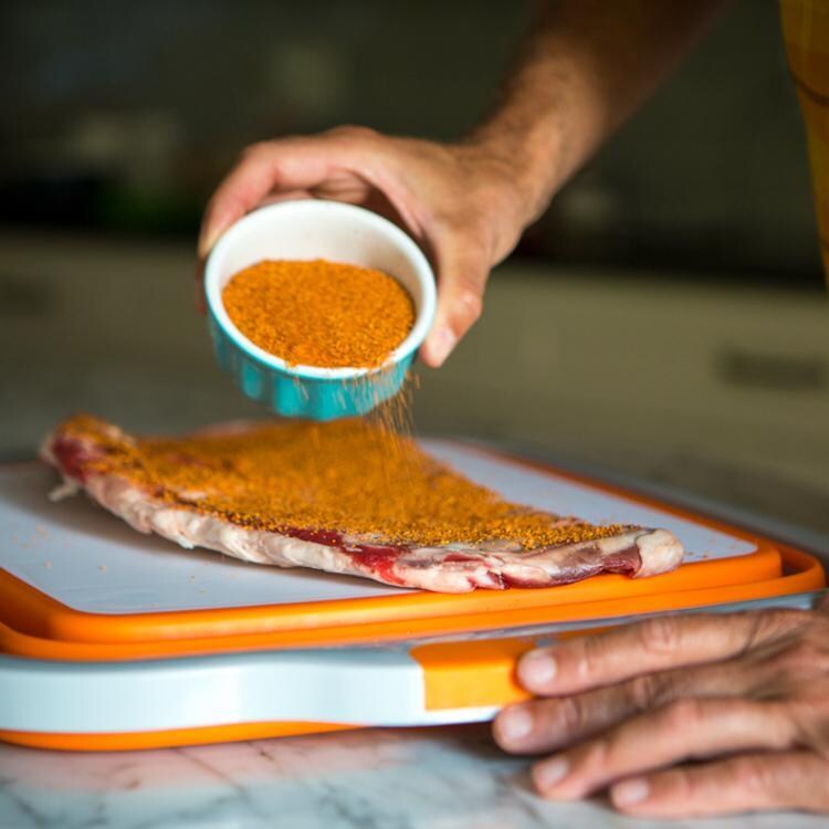 Drip EZ TUBLD-1 Original Orange BBQ Prep Tub - Cutting Board - Lifestyle thumbnail