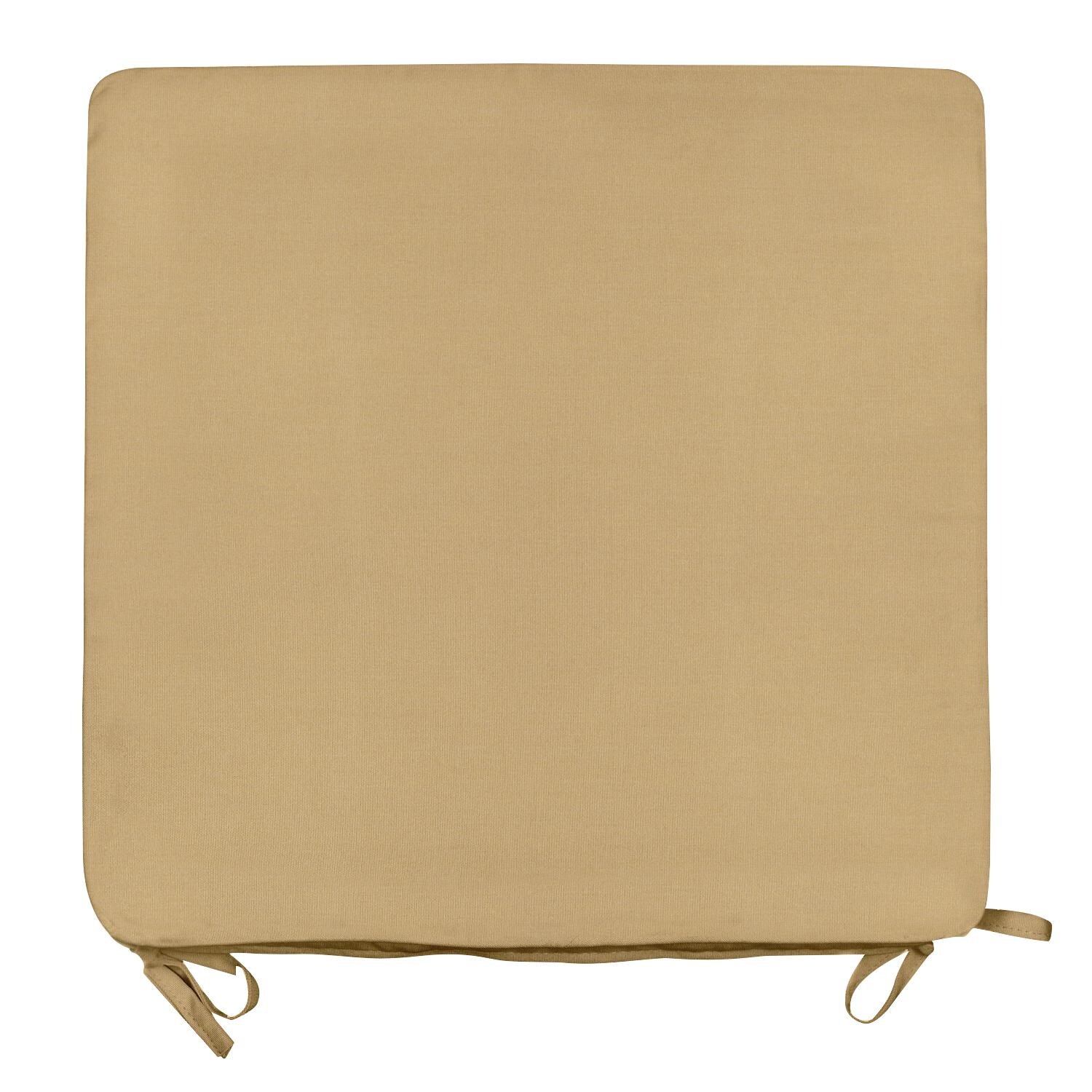 Sunbrella Canvas Wheat Large Outdoor Replacement Seat Cushion W/ Knife Edge By UltimatePatio.com - Top View thumbnail