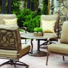 Darlee Florence 5 Piece Cast Aluminum Patio Conversation Seating Set - Mocha image
