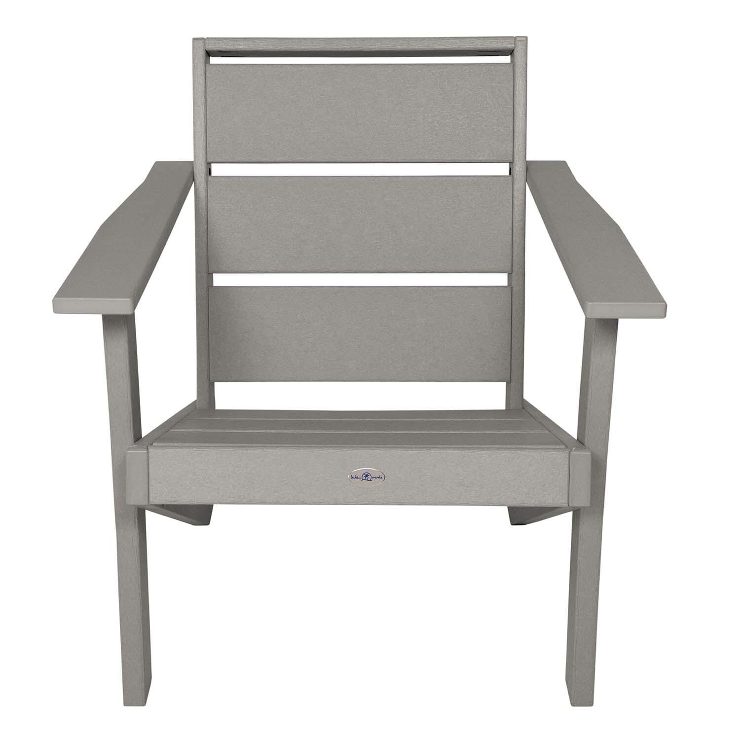 Hazel Cove Recycled Plastic Adirondack Chair in Cove Gray by Lakeview Outdoor Designs - White Background thumbnail