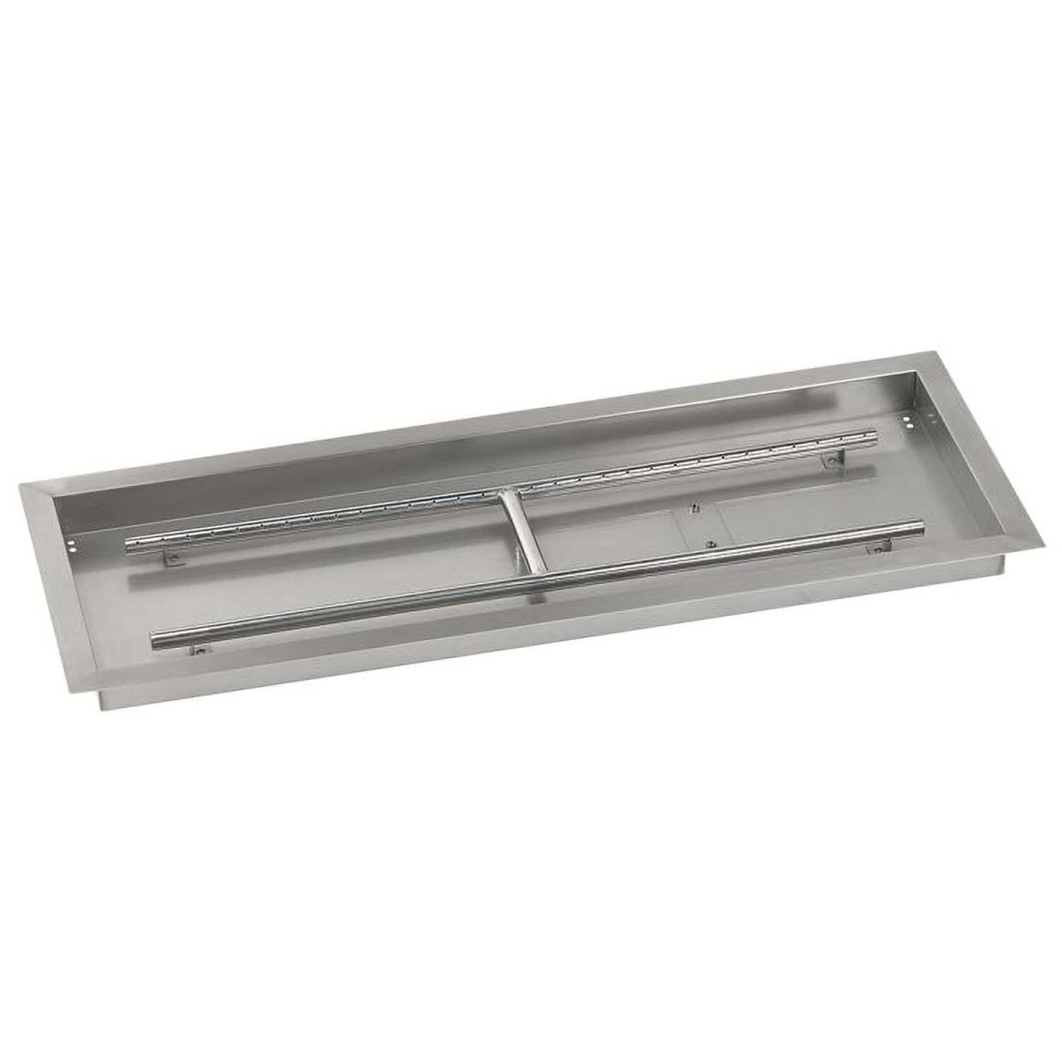 BBQGuys Signature 36 X 12 Inch Stainless Steel Rectangular Drop-In Pan with Match Light Kit - Propane - Pan - White Background thumbnail
