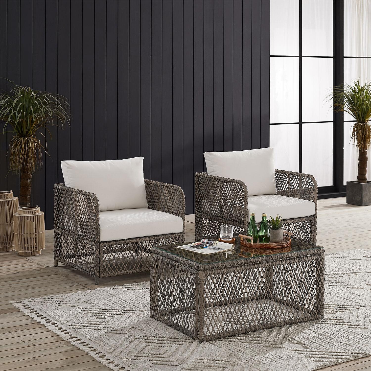 WestCay 3 Pc Resin Wicker Club Chair Seating Set by Ultimate Patio