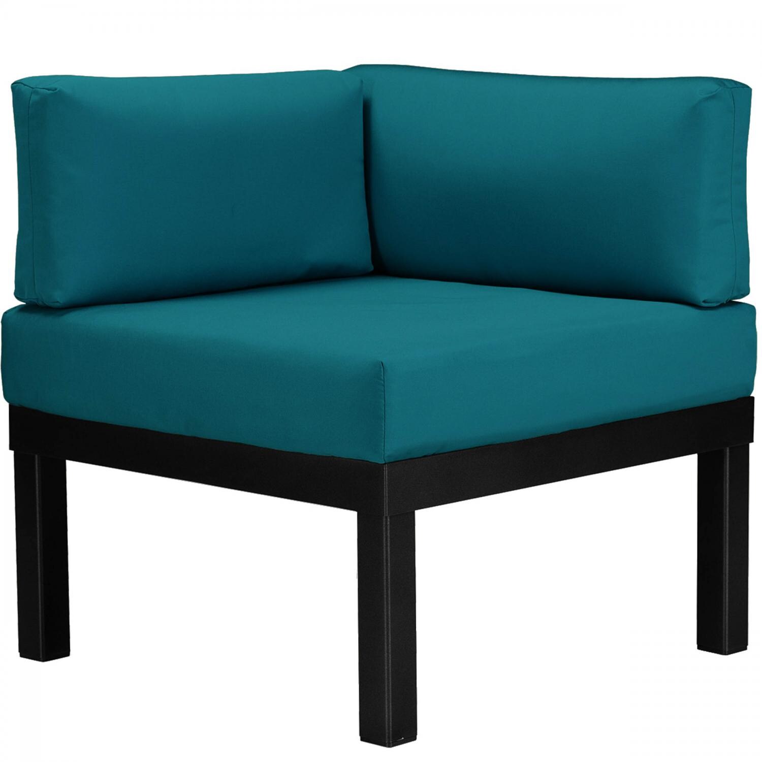 Ashbee Aluminum Corner Patio Sectional Chair By Telescope Casual - Textured Black/Peacock thumbnail