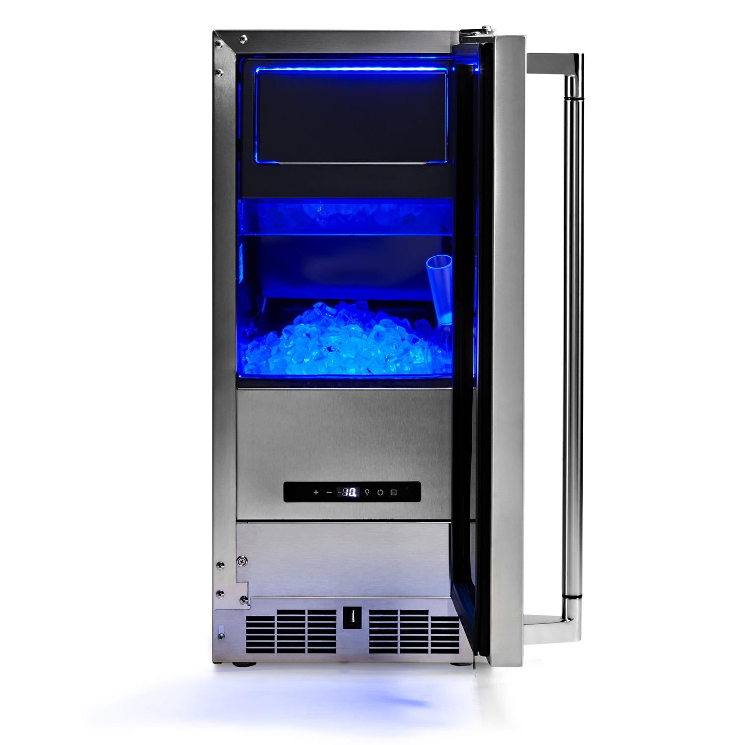 Lynx LN15ICE 20 Lb. 15-in Outdoor Rated Clear Ice Maker w/ Lock - Door Open Right Hinge - White Background thumbnail