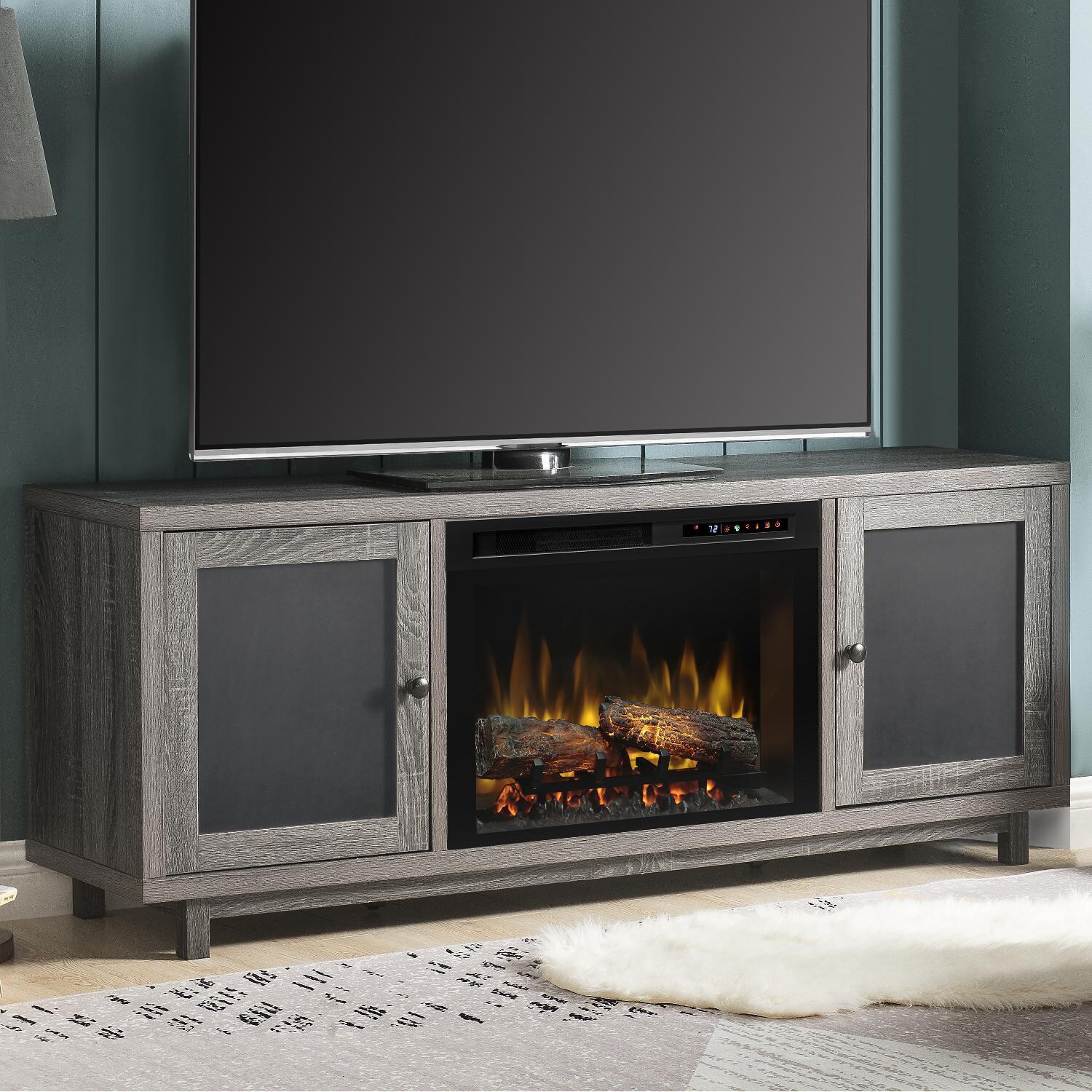Dimplex - GDS26L8-1908IM - Jesse 65-Inch Electric Fireplace Media Console - Logs - Iron Mountain Gray thumbnail