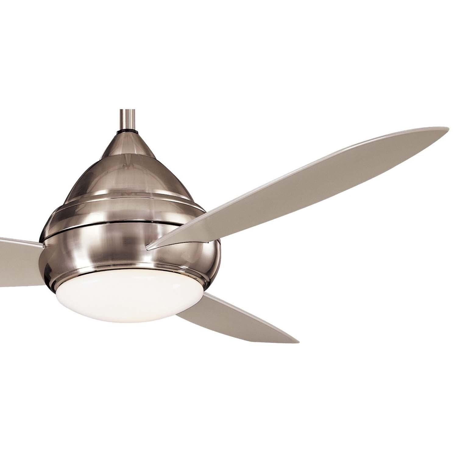 Minka-Aire F477L-BNW Concept I Wet 58-Inch 3-Blade Ceiling Fan in Brushed Nickel Wet Finish w/ Silver Blades & White Opal Glass - Blade Detail thumbnail