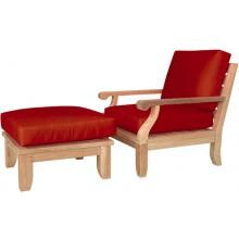 Anderson Teak Riviera Luxe Teak Patio Club Chair With Ottoman