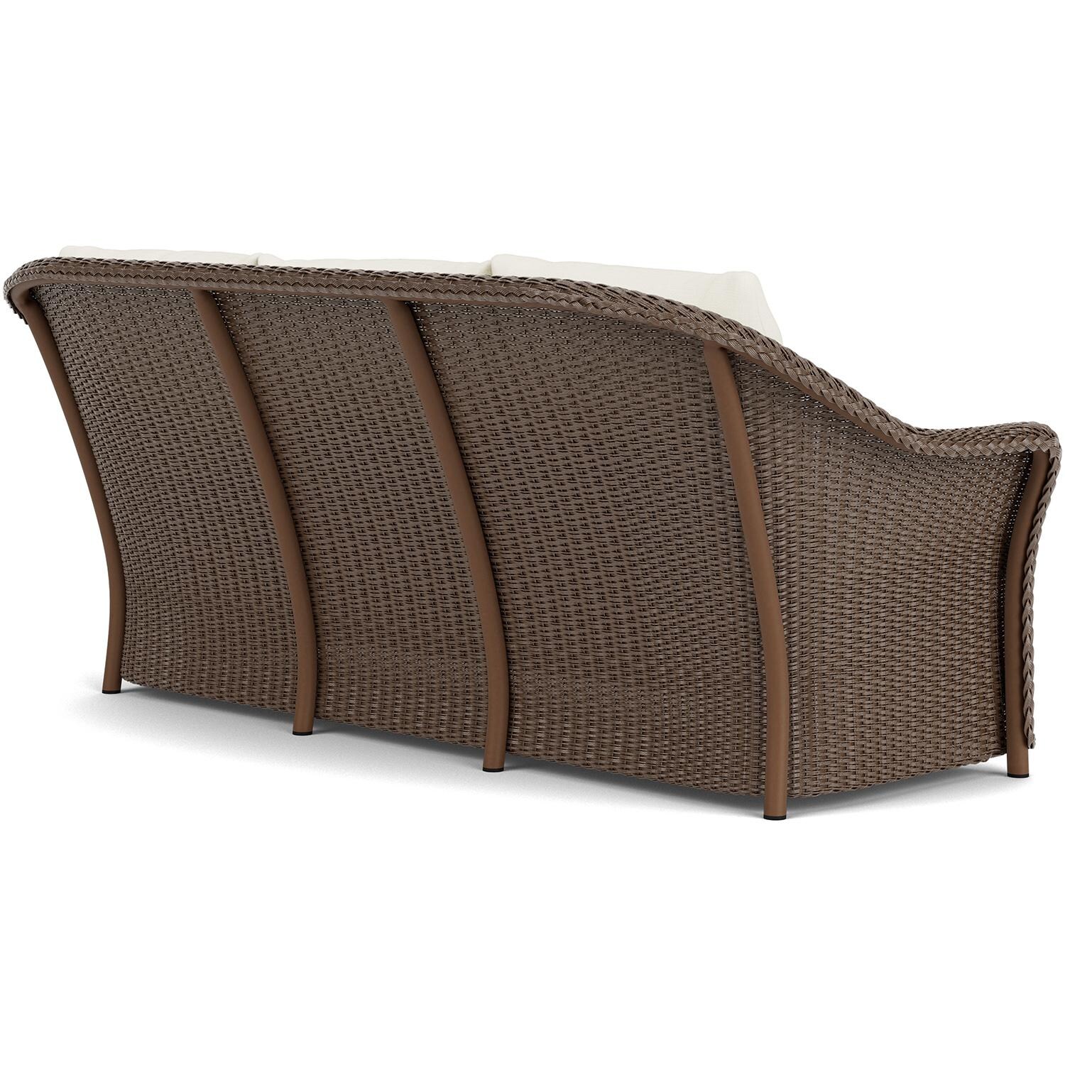 Lloyd Flanders Weekend Retreat Sofa in Bark Finish W/ Sailcloth Salt Fabric - Back Right thumbnail