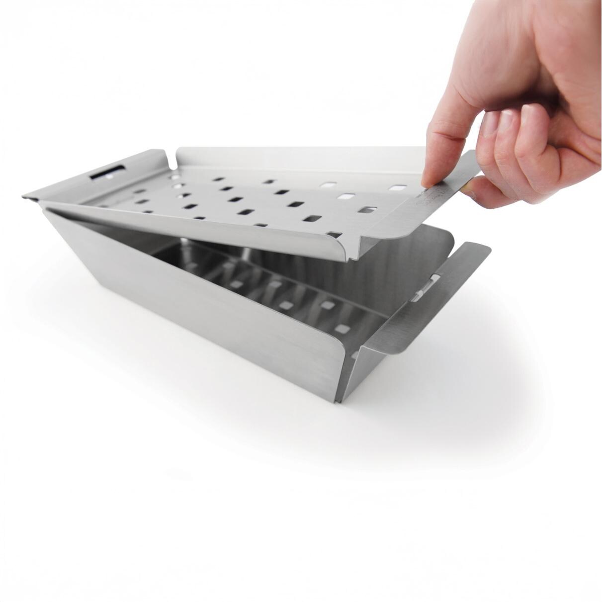 Broil King Stainless Steel Narrow Grill Topper - 69722 - Putting on Wok (Not Included) - White Background thumbnail