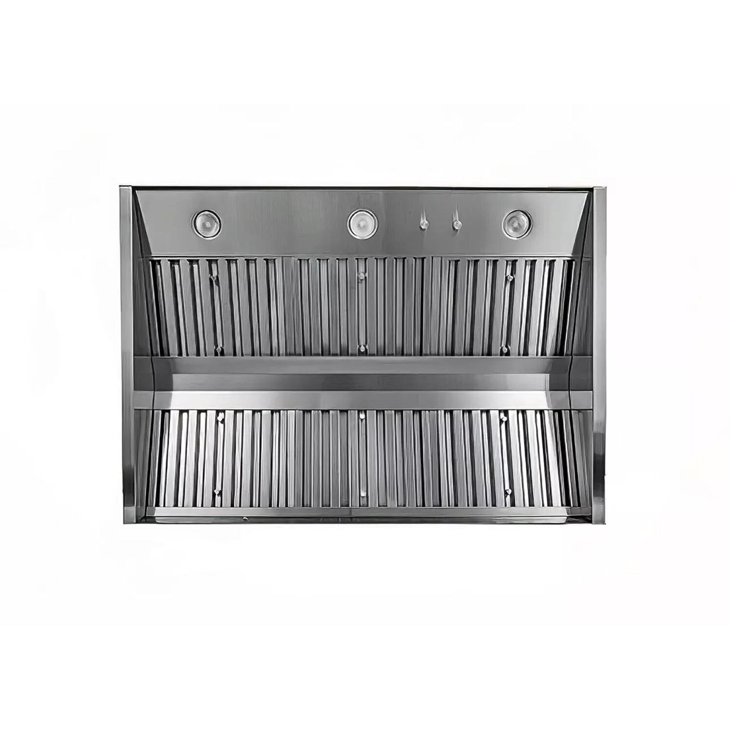 Trade-Wind P7272 Pyramid 72-Inch Outdoor BBQ Wall Hood - Stainless Steel - Hood Only - Bottom - White Background thumbnail
