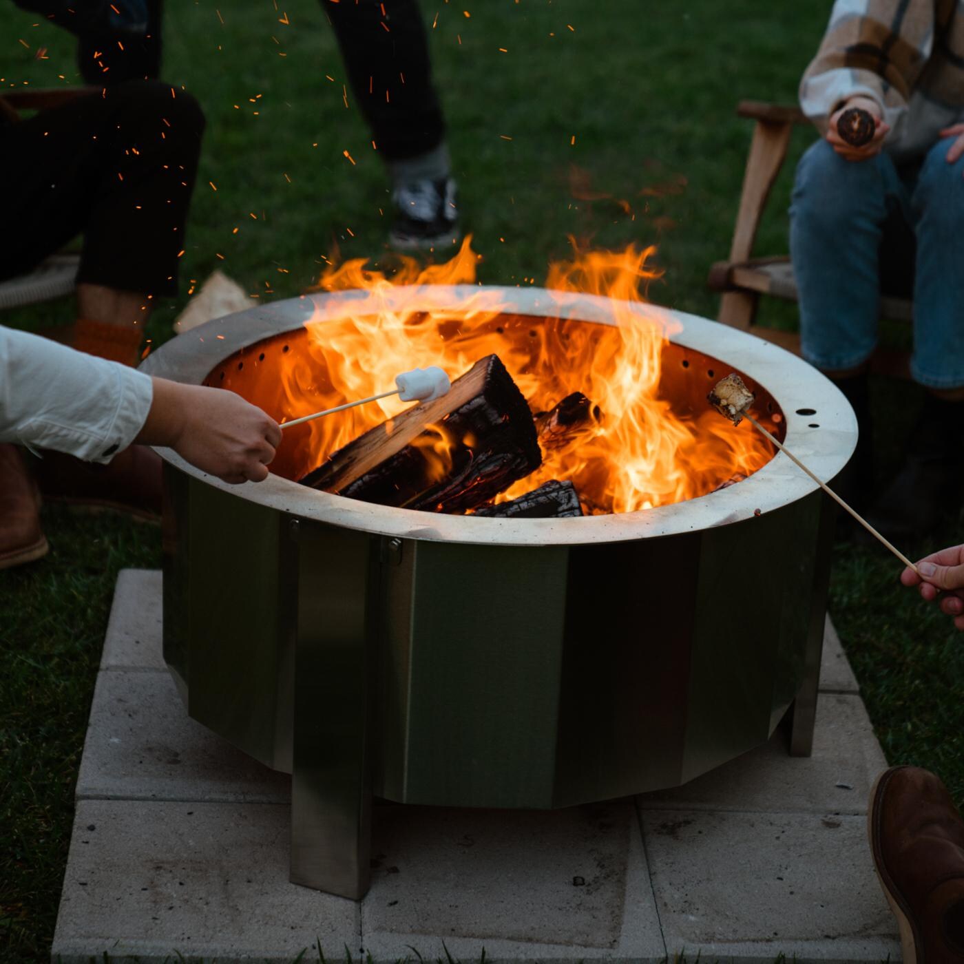 Firegear LUME 21-Inch Round Wood Burning Freestanding Smoke-Less Fire Pit - LUME-MS1