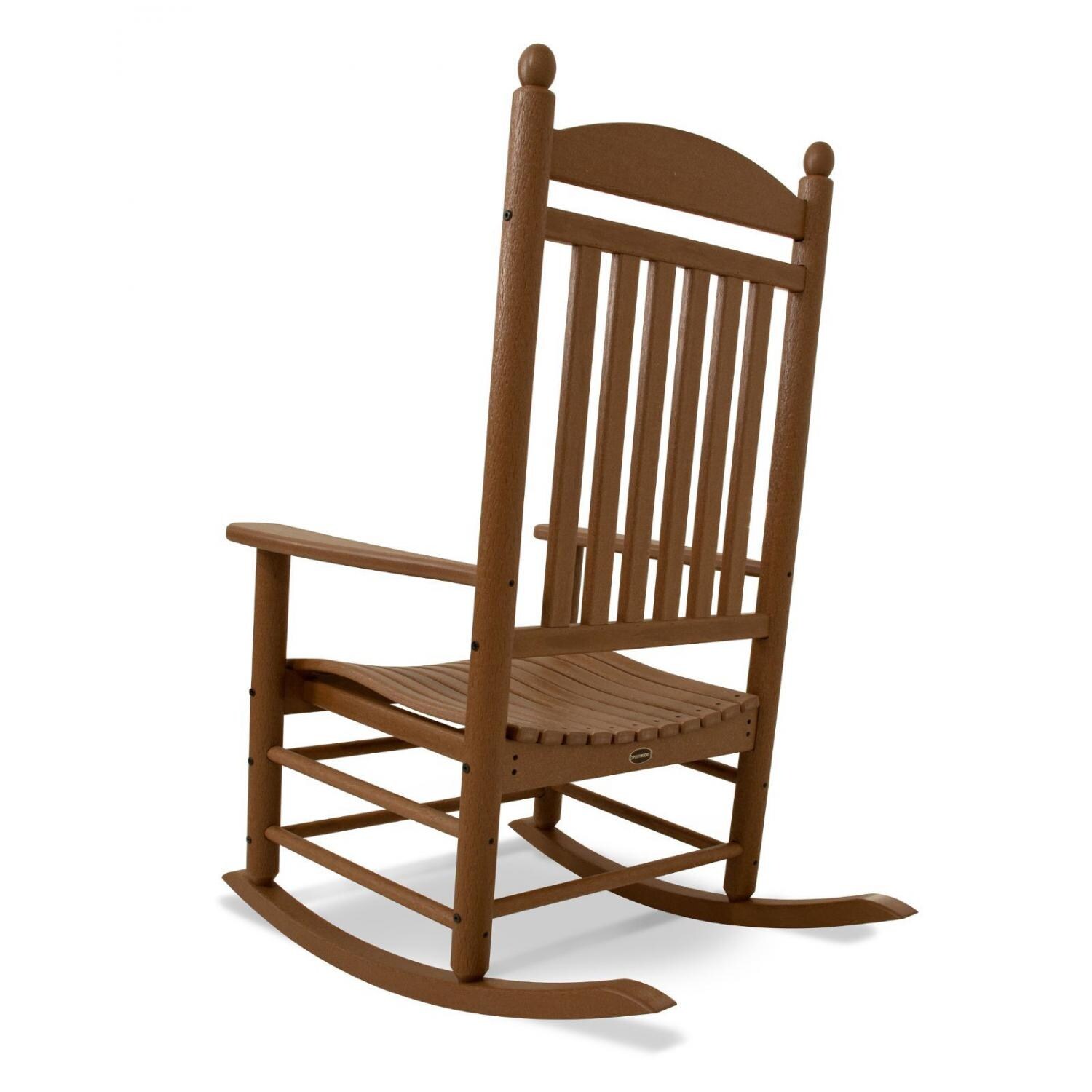 Jefferson Recycled Plastic Wood Patio Rocking Chair By POLYWOOD Teak