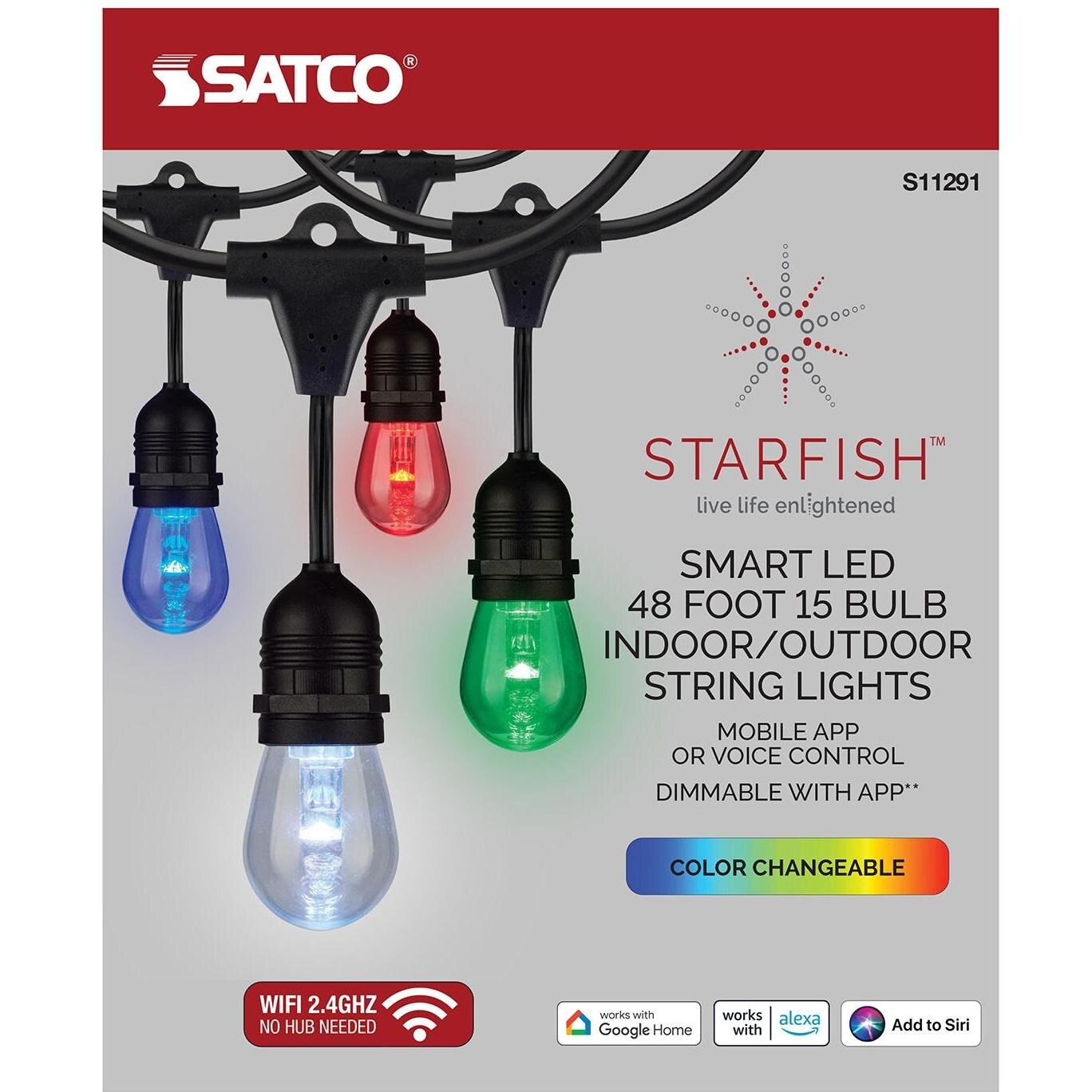 Satco S11291 Smart LED 48 Foot 15 Bulb String Lights - Packaging Front thumbnail