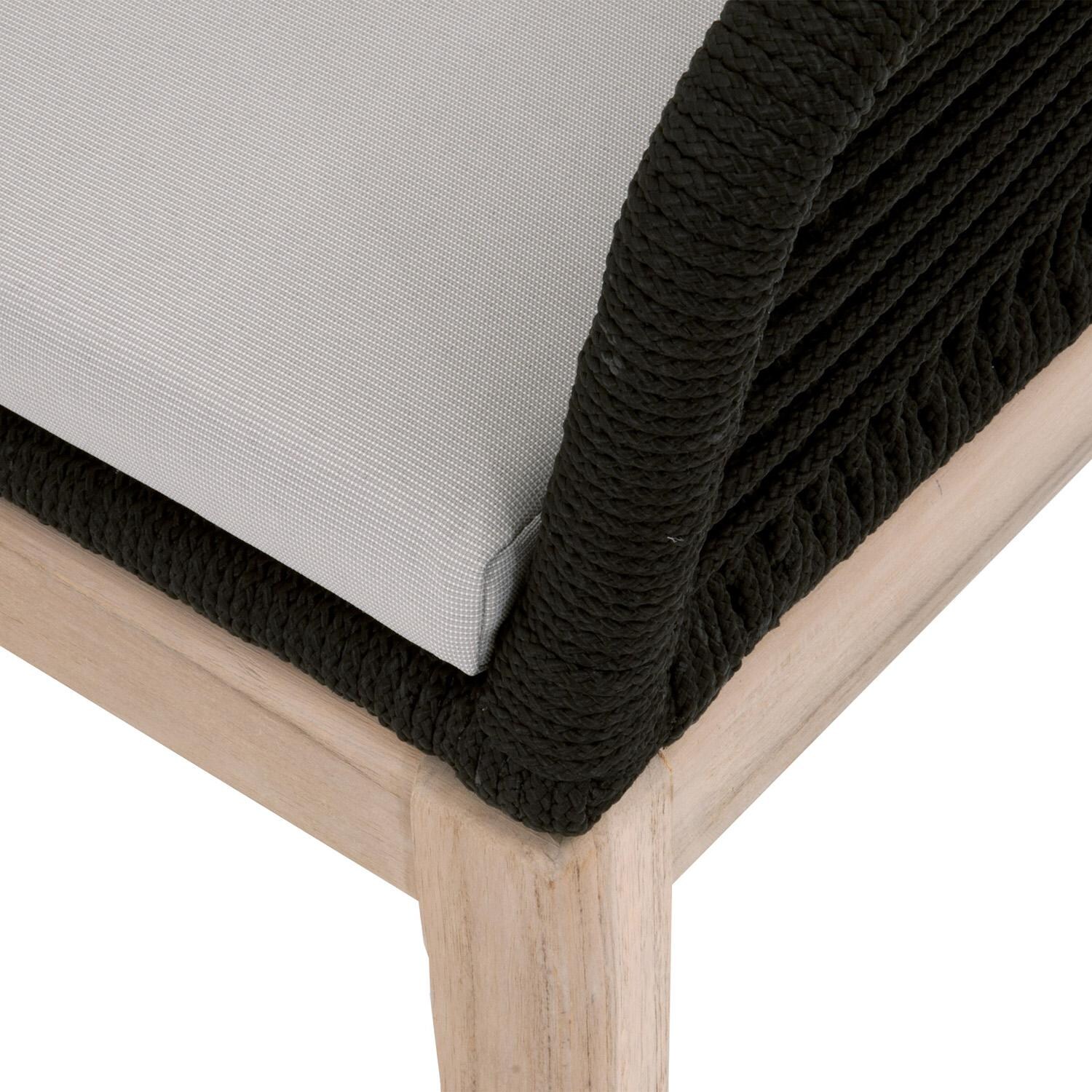 Lakeview Peninsula Way 2 Pc Woven Rope Dining Arm Chair in Black - Seat Detail thumbnail