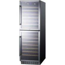 Summit 24-Inch 118 Bottle Dual Zone Wine Cellar / Cooler - Stainless Steel / Black Cabinet - SWC1875B image