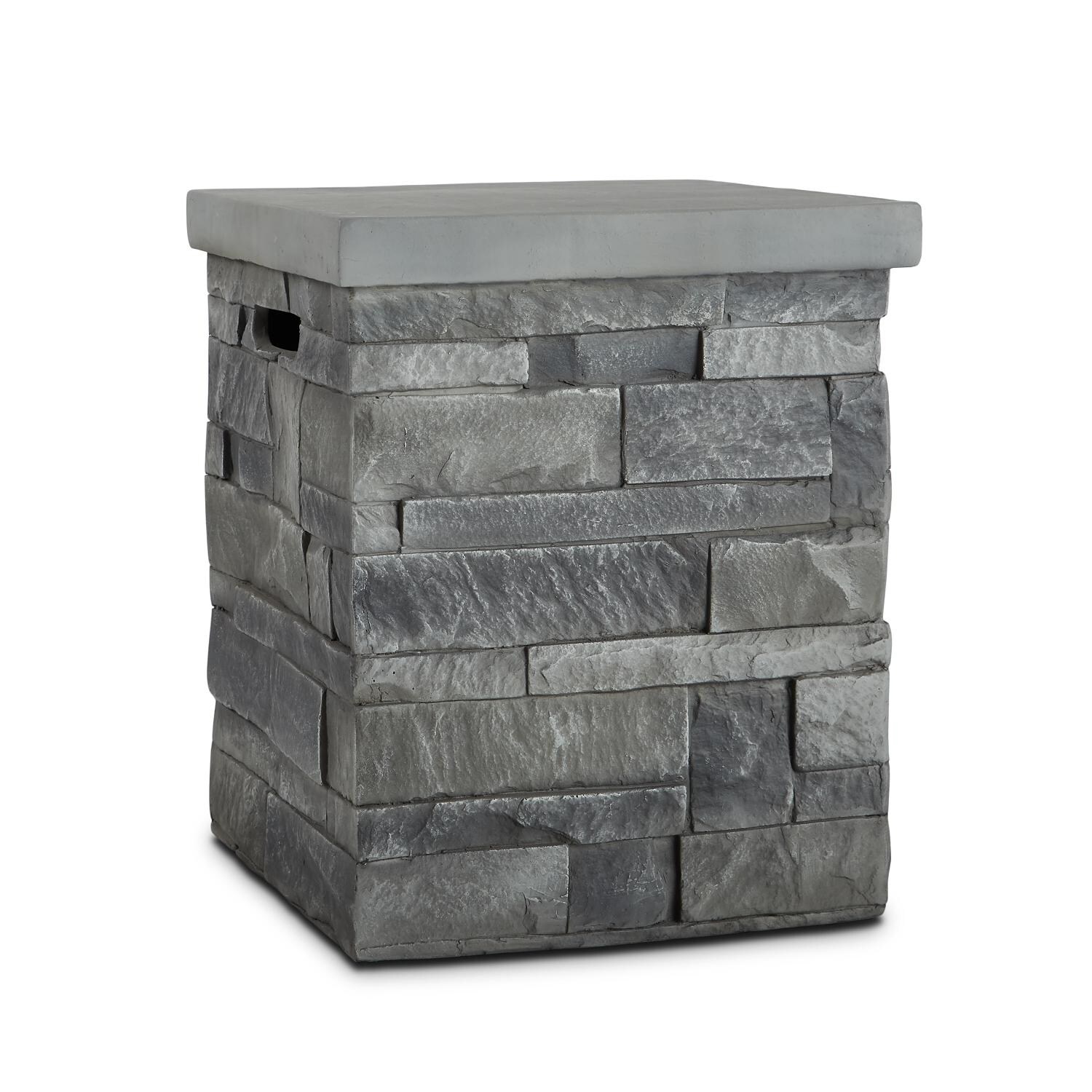 Real Flame Ledgestone Gray Propane Tank Cover - T0027-GLS image