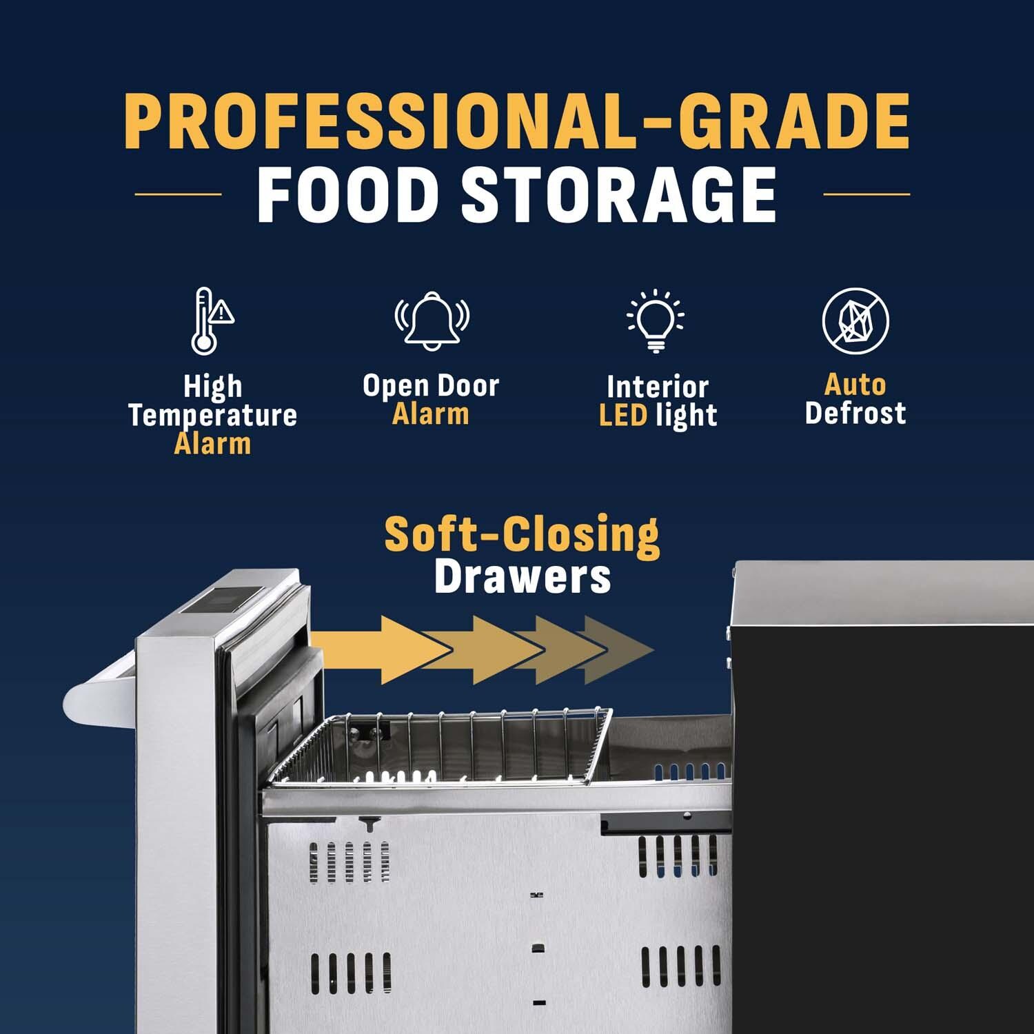 NewAir NOF110SSD0 24 Inch 4.1 Cu. Ft. Dual Drawer Commercial Built-In Outdoor Refrigerator & Freezer - Features thumbnail