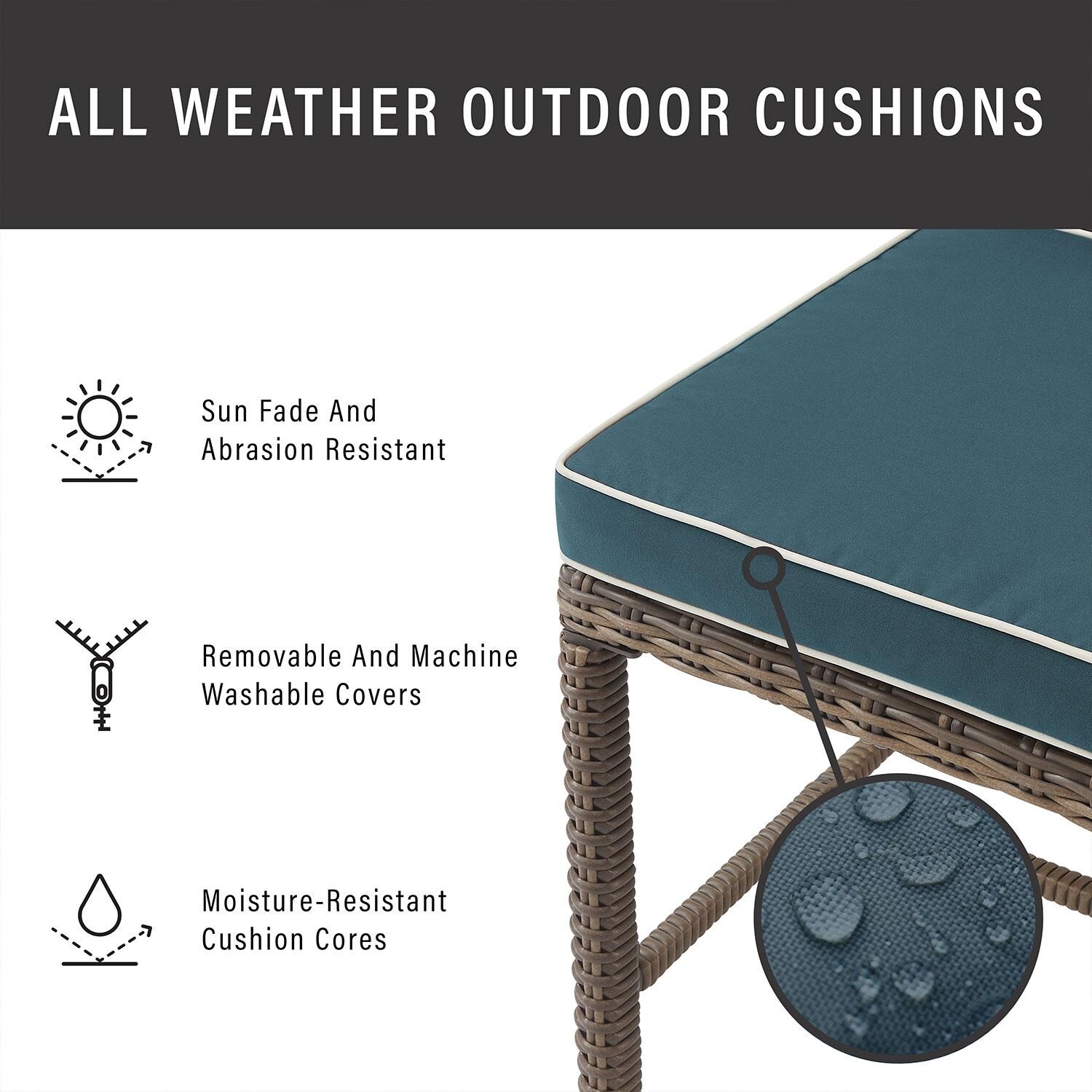 Ultimate Patio UP-92653WB-NV 7Pc Wicker Outdoor Dining Set in Navy - Cushion Weather Resistant - Diagram thumbnail