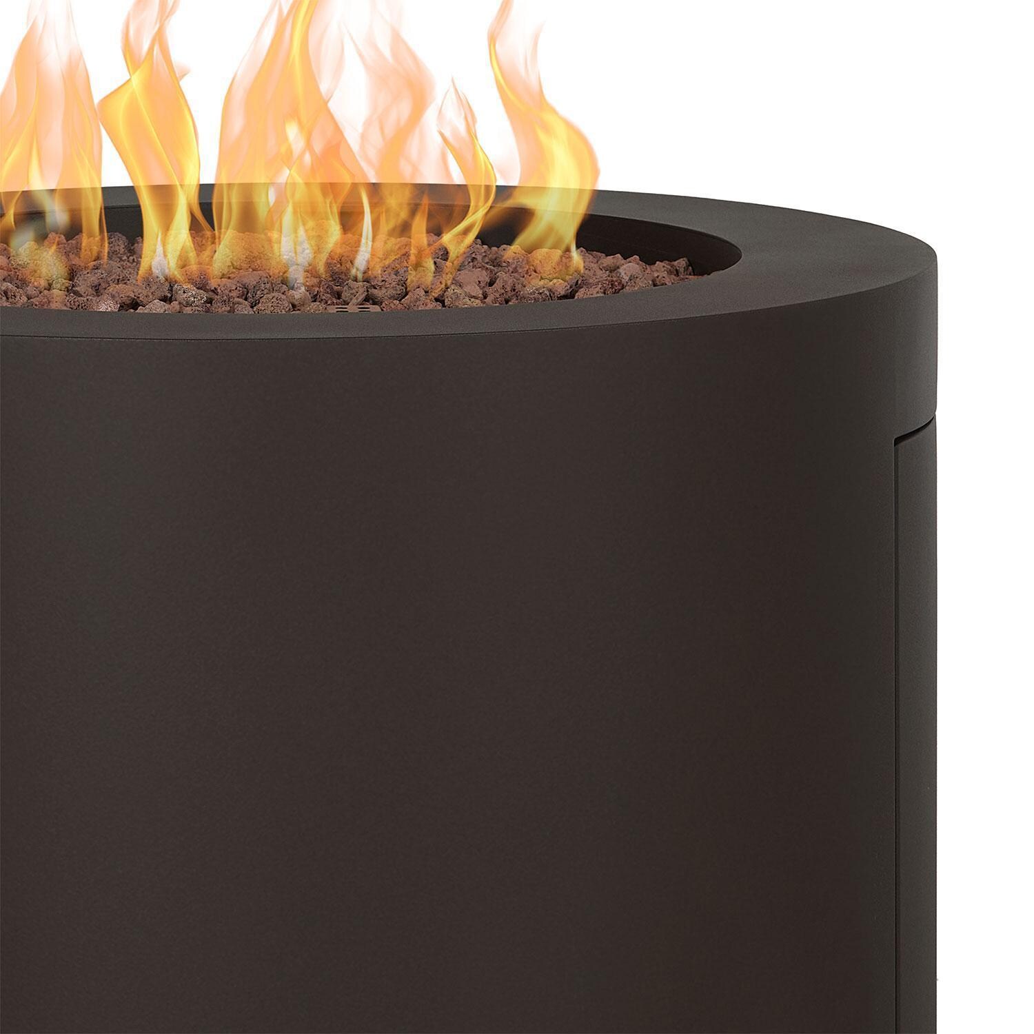 Elysian 24-in Round Steel Propane Fire Pit Table w/ Hidden Tank in Dark Bronze by Lakeview Outdoor Designs - Detail thumbnail