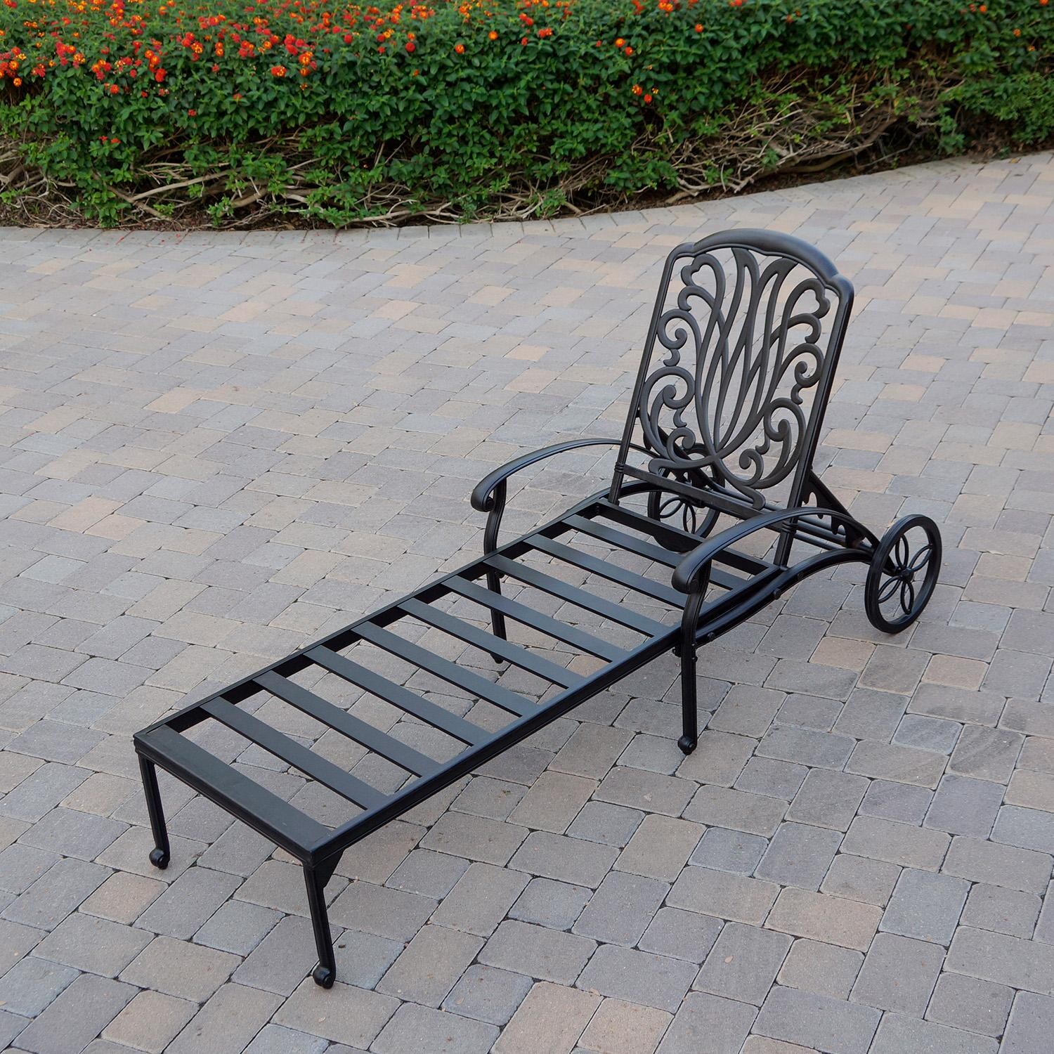 Darlee Elisabeth Cast Aluminum Chaise Lounge in Antique Bronze/Beige - No Cushion - Lifestyle thumbnail