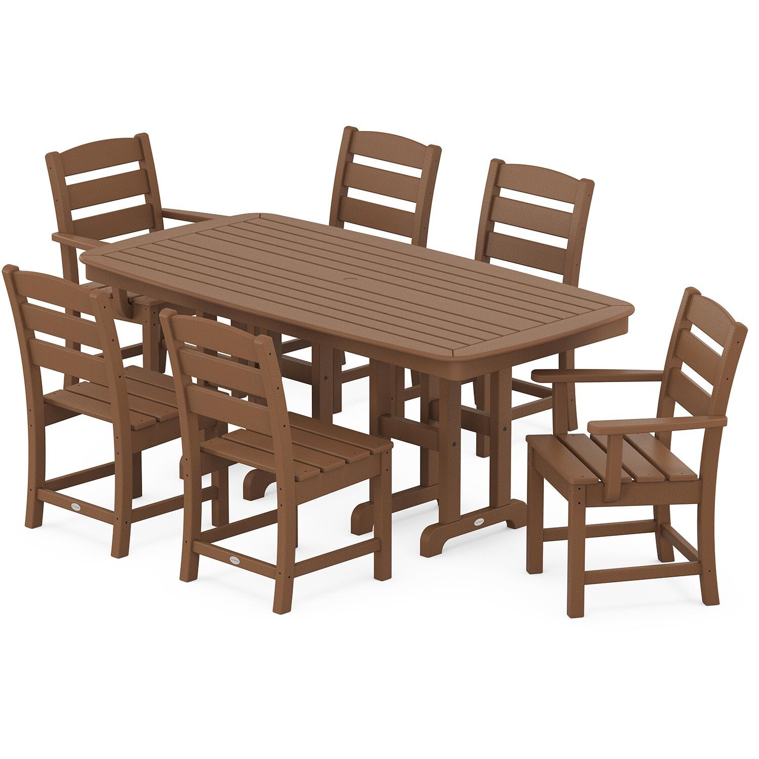 POLYWOOD Lakeside 7-Piece Dining Set - Teak