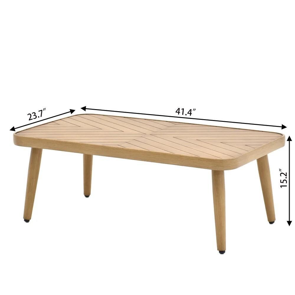 Camellia 41 Inch Teak Coffee Table by Lakeview Outdoor Designs - Dimensions - Dimensional thumbnail