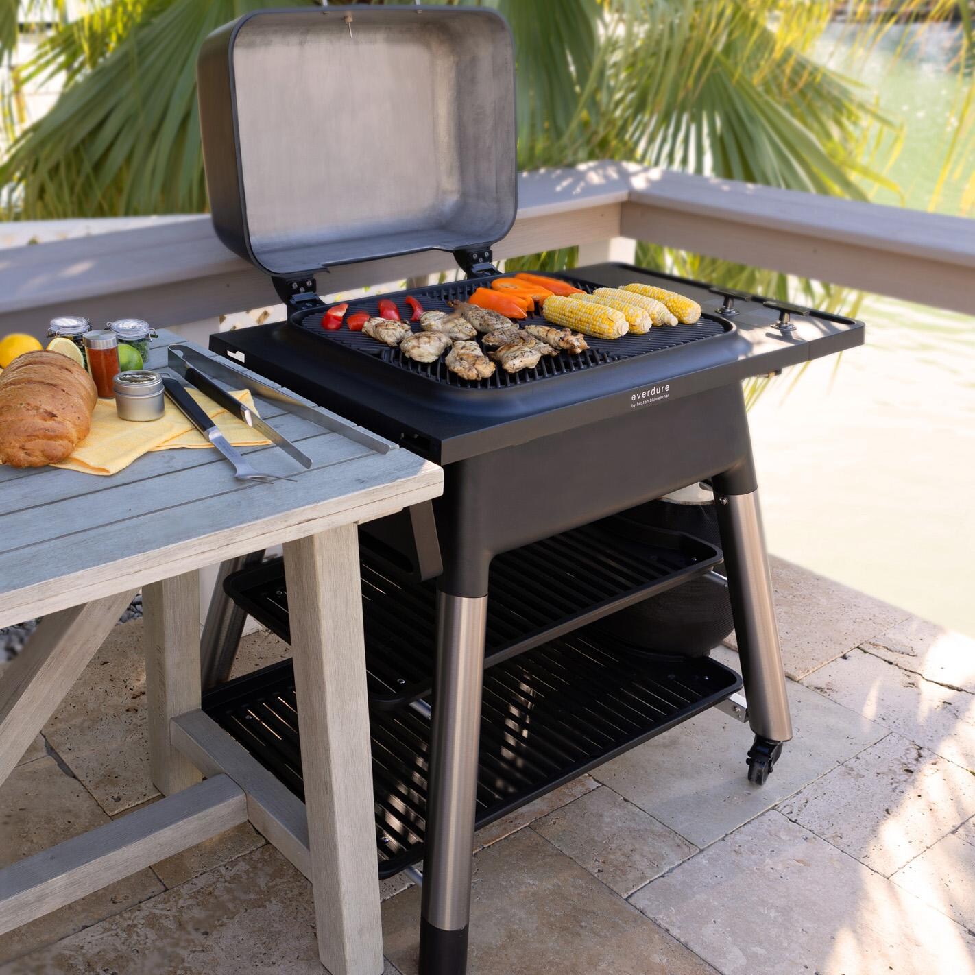 Everdure HBG2BUS Everdure FORCE 48-in 2 Burner Propane Grill w/ Stand - Black - HBG2BUS - Cooking - Lifestyle thumbnail