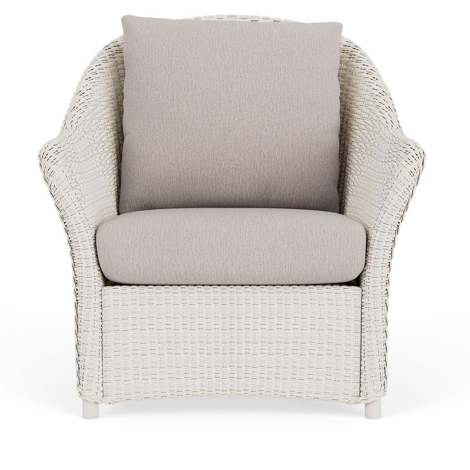 Lloyd Flanders Weekend Retreat Lounge Chair in Antique White Finish W/ Remy Cloud Fabric thumbnail
