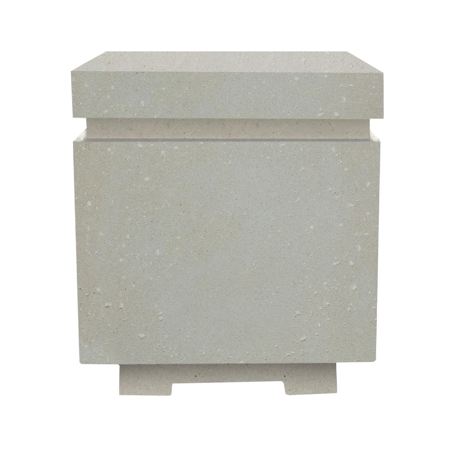 20-in Square Concrete Propane Fire Pit Enclosure in Limestone by XO