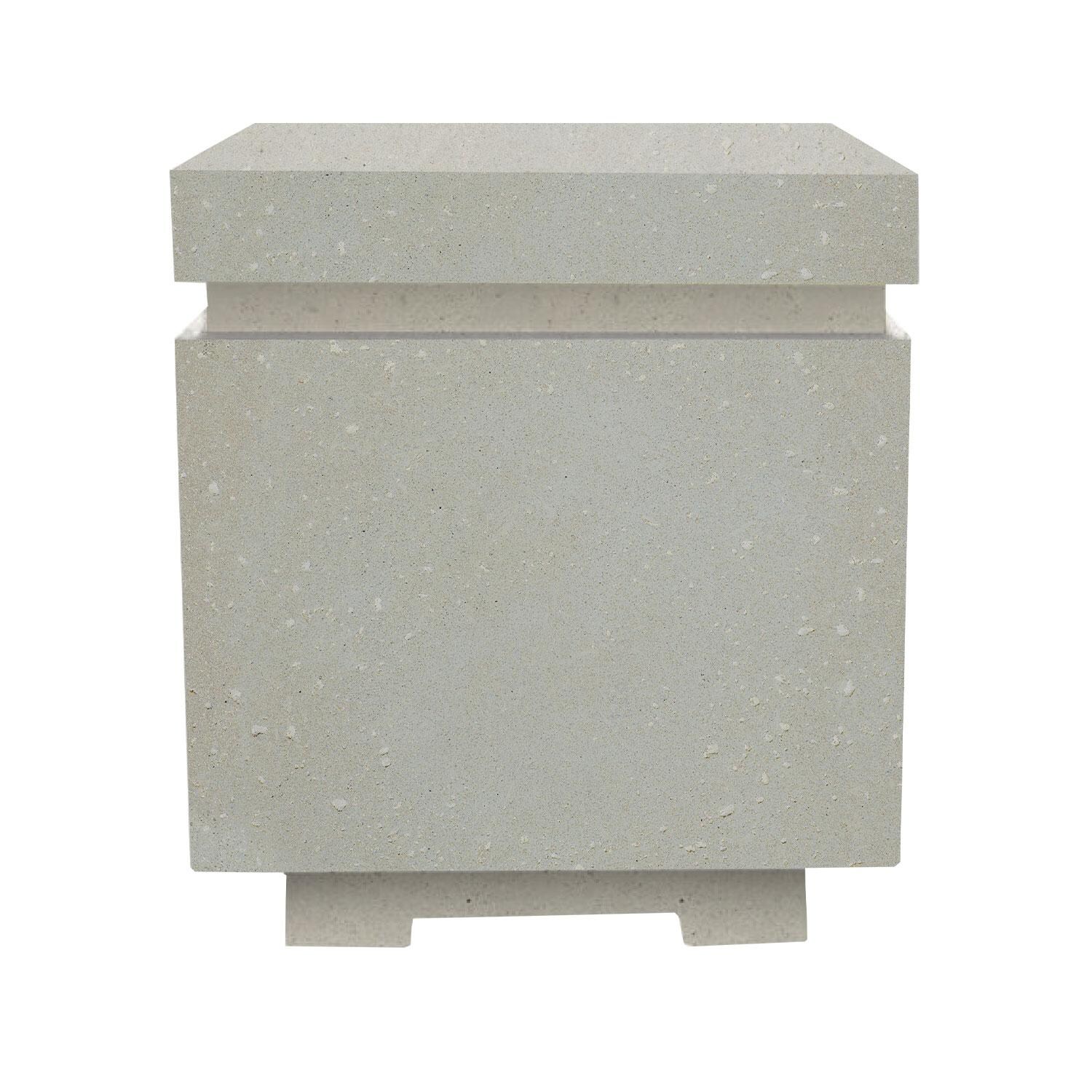 20-in Square Concrete Propane Fire Pit Enclosure in Limestone by XO