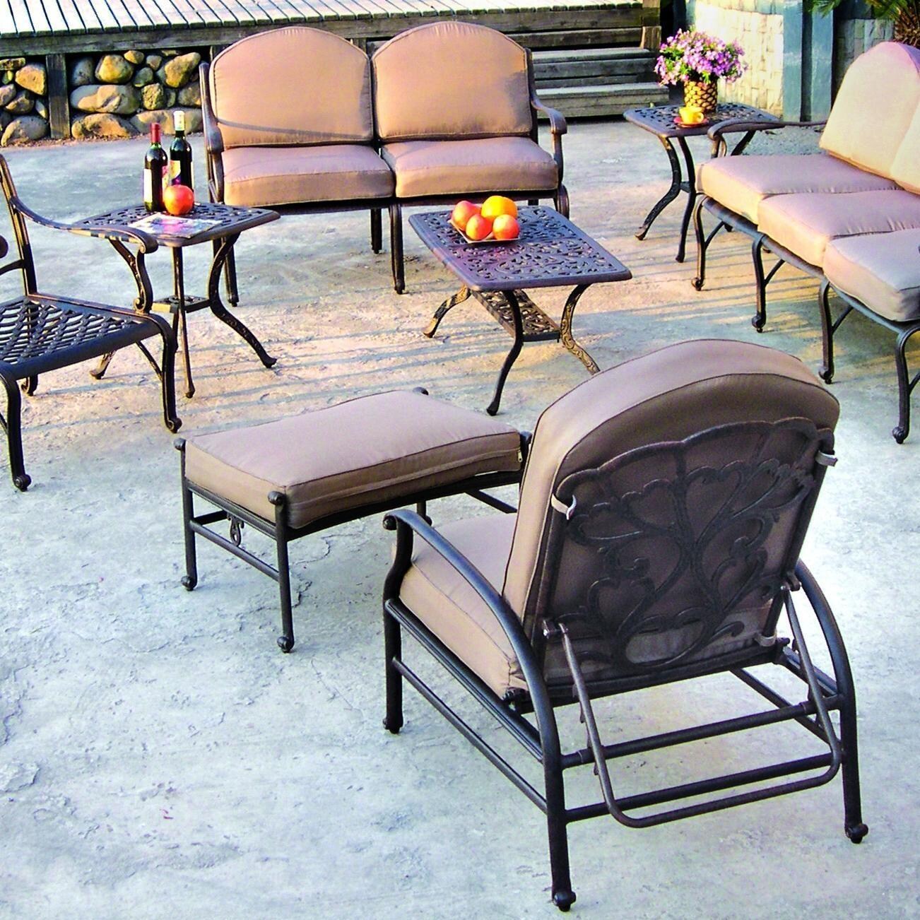 Darlee Catalina 7-Person Patio Conversation Set - Antique Bronze thumbnail