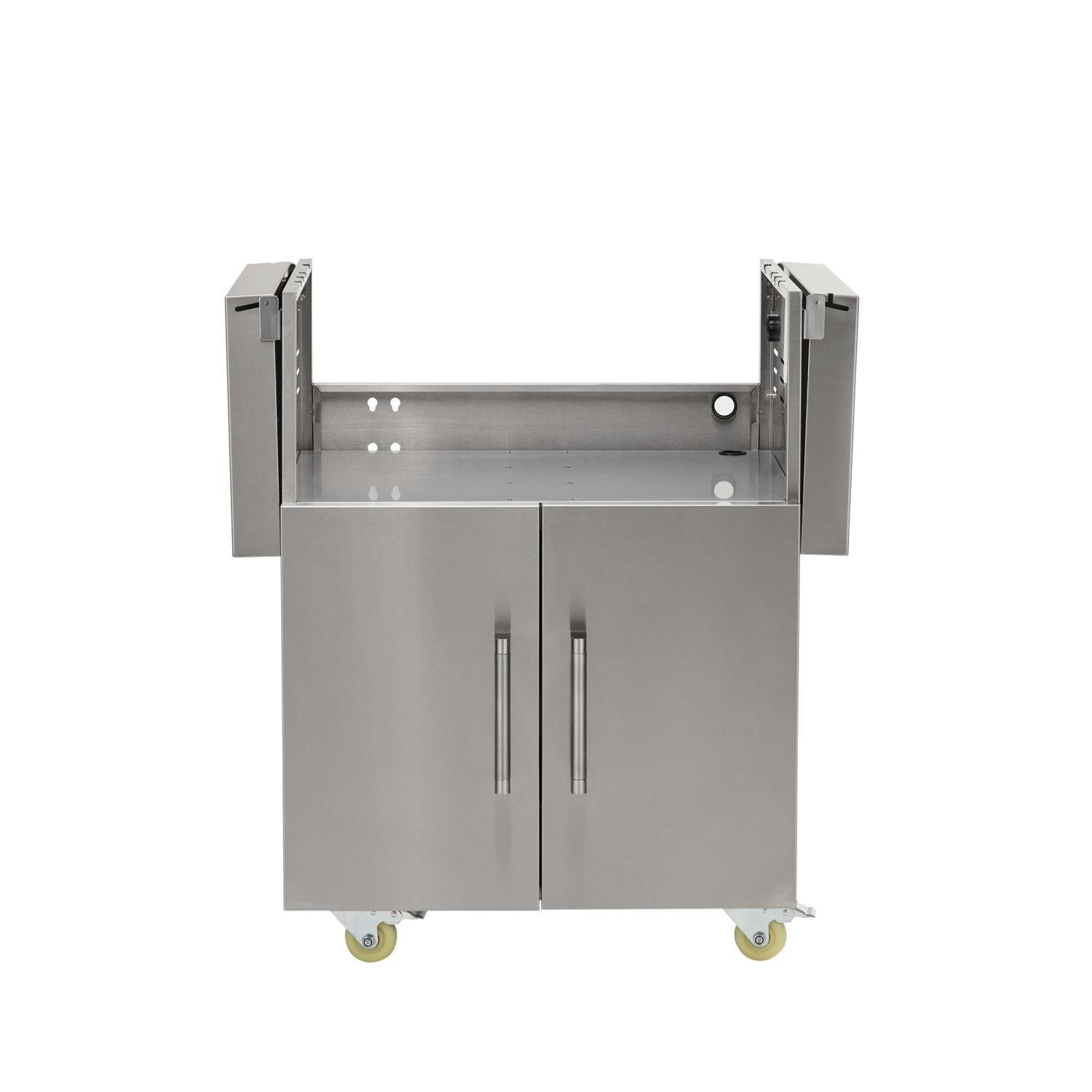 Coyote Outdoor Living Cart for 30 Inch C or SL-Series Grill - Closed w/ Shelves Down - White Background thumbnail