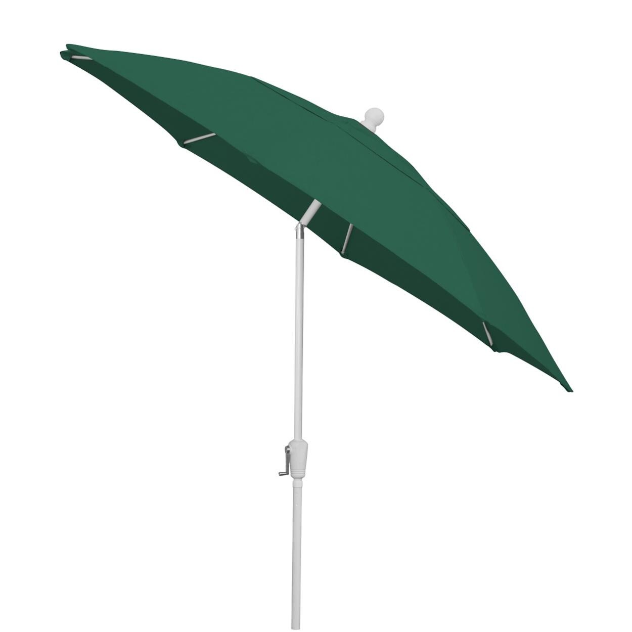 FiberBuilt 9 Ft Aluminum Forest Green Market Patio Umbrella W/ Crank Lift & Tilt - Side View thumbnail