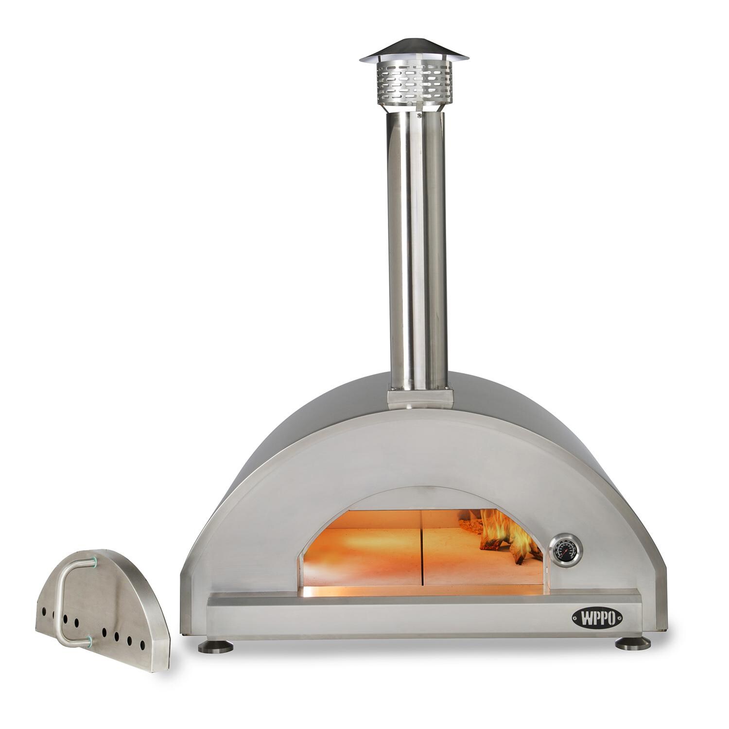 WPPO WPPO3 Pro 3 42-Inch Outdoor Wood-Fired Pizza Oven - Oven Front Showing Interior thumbnail