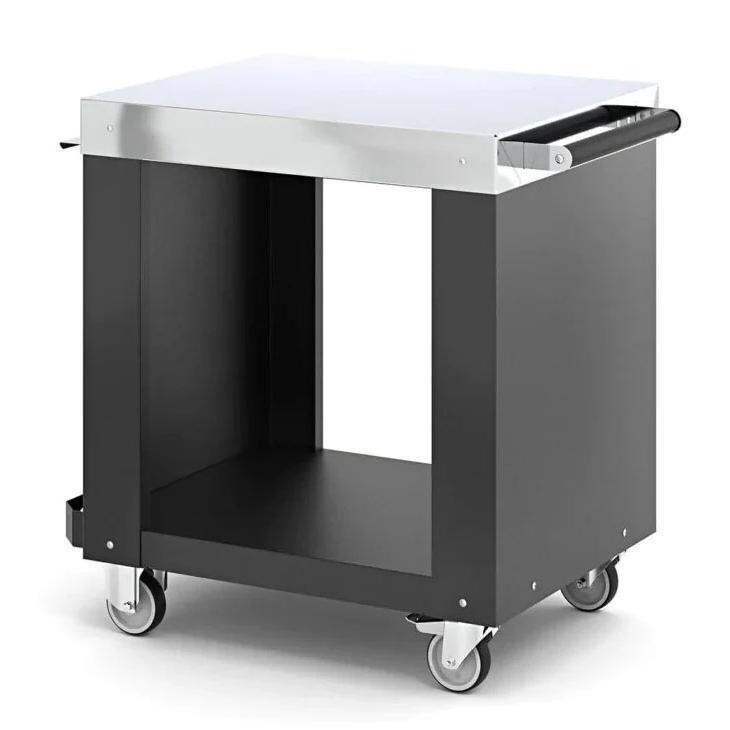 Fontana Forni FFMAES60 + FFPD-MINI Maestro 60 Gas Fired Pizza Oven on Mini Pizza Desk - Mini Pizza Desk - White Background thumbnail