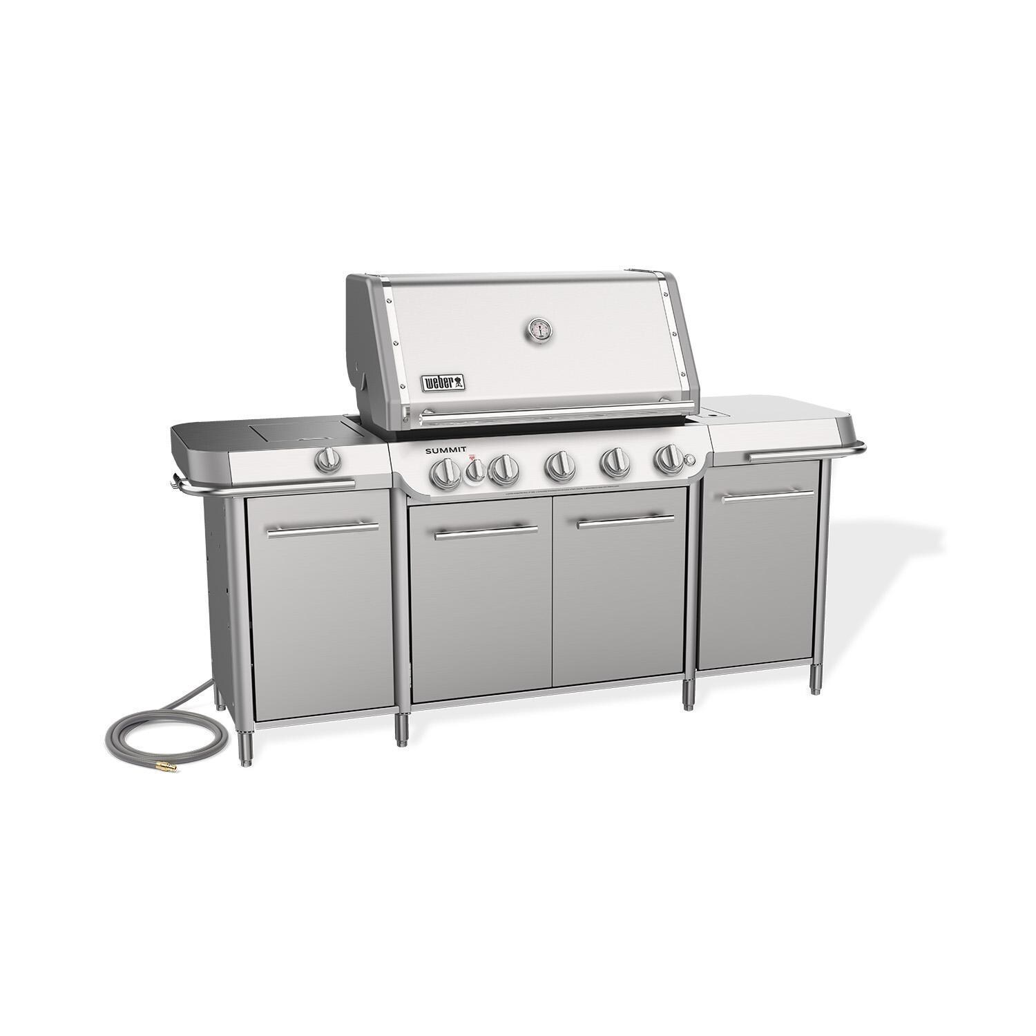 Weber 1500092 Summit GC38 S Natural Gas Grill Center - Stainless Steel - Left Angle View - White Background thumbnail