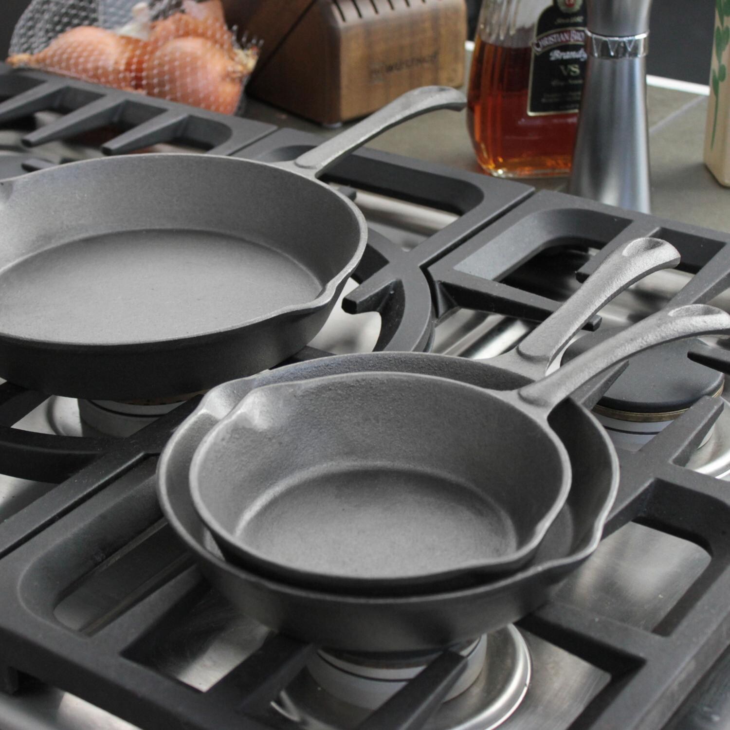 Cajun Cookware 3-Piece Unseasoned Cast Iron Skillet Set - Lifestyle View thumbnail