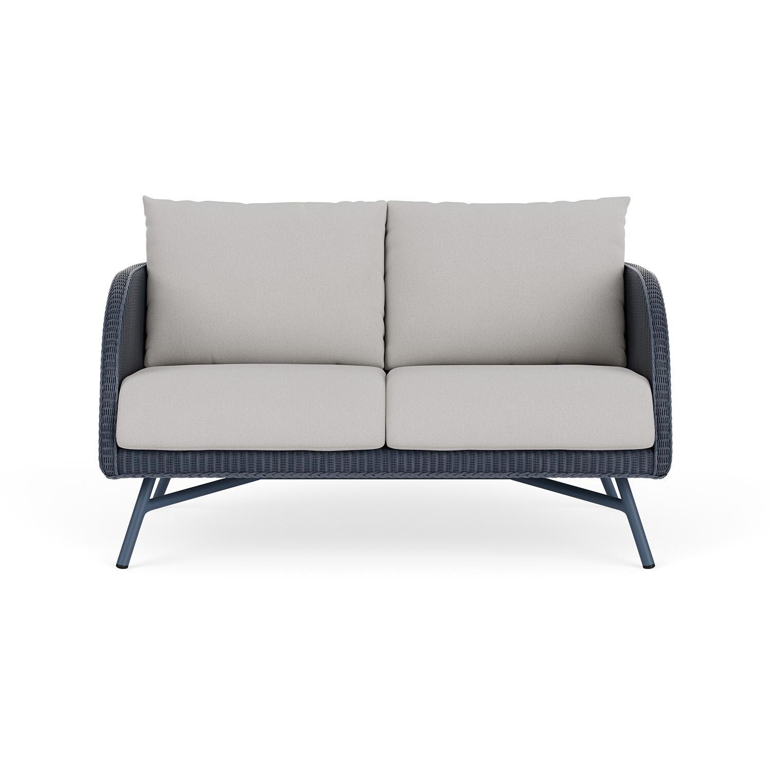 Essence Lloyd Loom Loveseat in Denim Blue/Sailcloth Salt by Lloyd Flanders