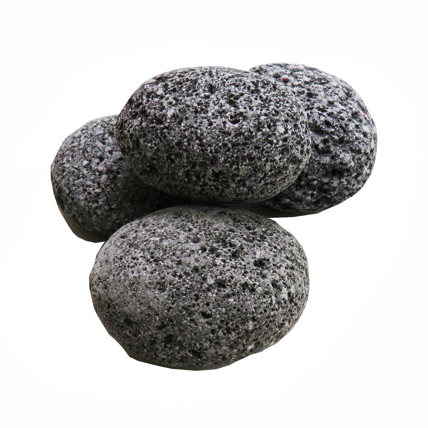 XO Tumbled Round Black Fire Pit Lava Rocks - 50 Lb - XOFROCK50LBS