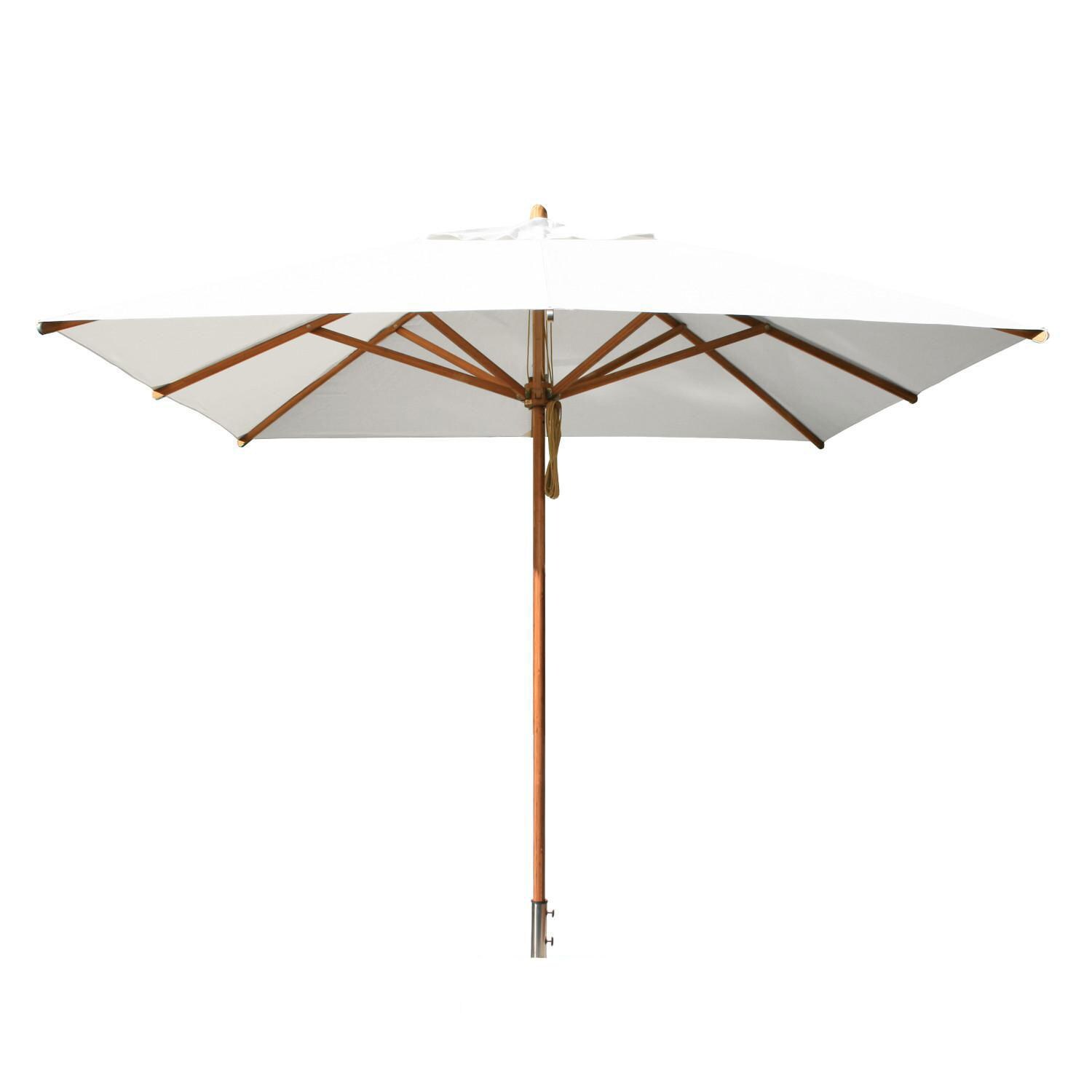 Bambrella Levante 10 Ft. Square Market Umbrella - Ice White Canopy