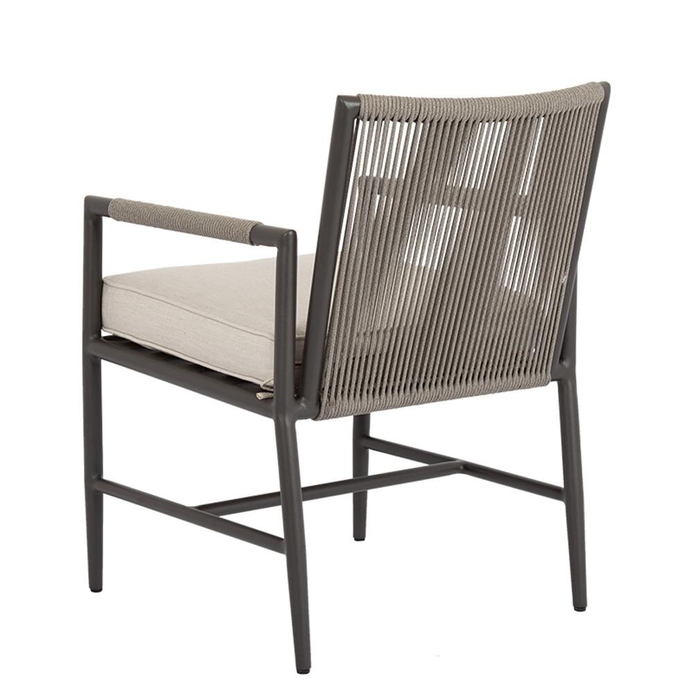 Sunset West - 4601-1-57005 - Pietra Rope & Aluminum Patio Dining Chair W/ Sunbrella Echo Ash Cushion - Rear View thumbnail
