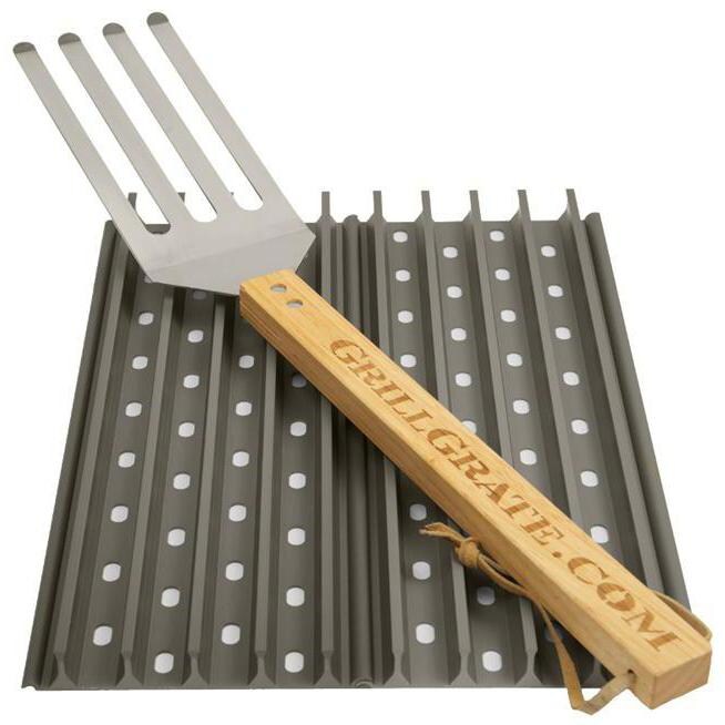 GrillGrate 12-Inch Inch Hard Anodized Aluminum Grill Surface Set- Shown With Spatula thumbnail