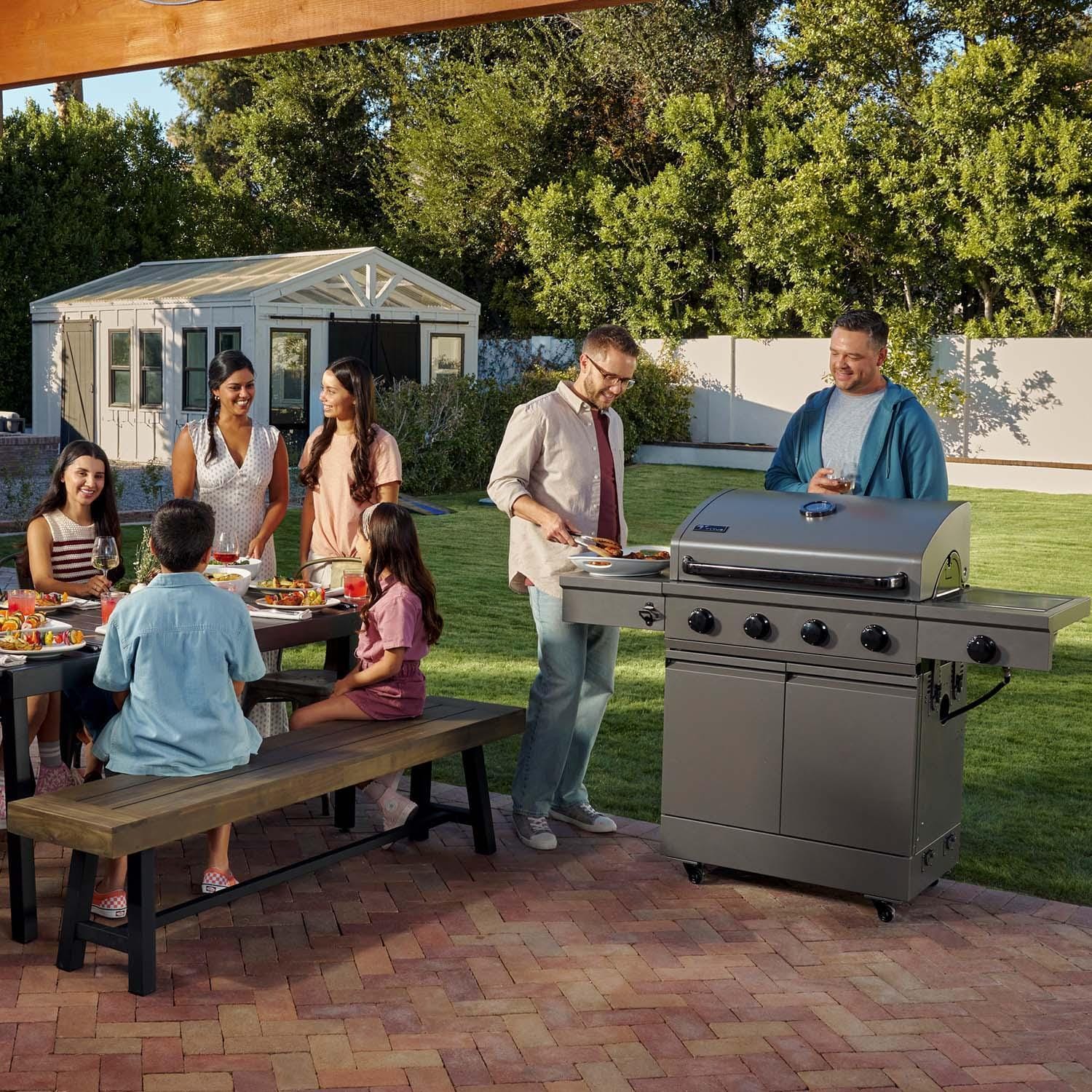 TYTUS TDT-011-GMOD Anaheim 30 Inch Propane Gas Grill - Eating w/ Family - Lifestyle thumbnail