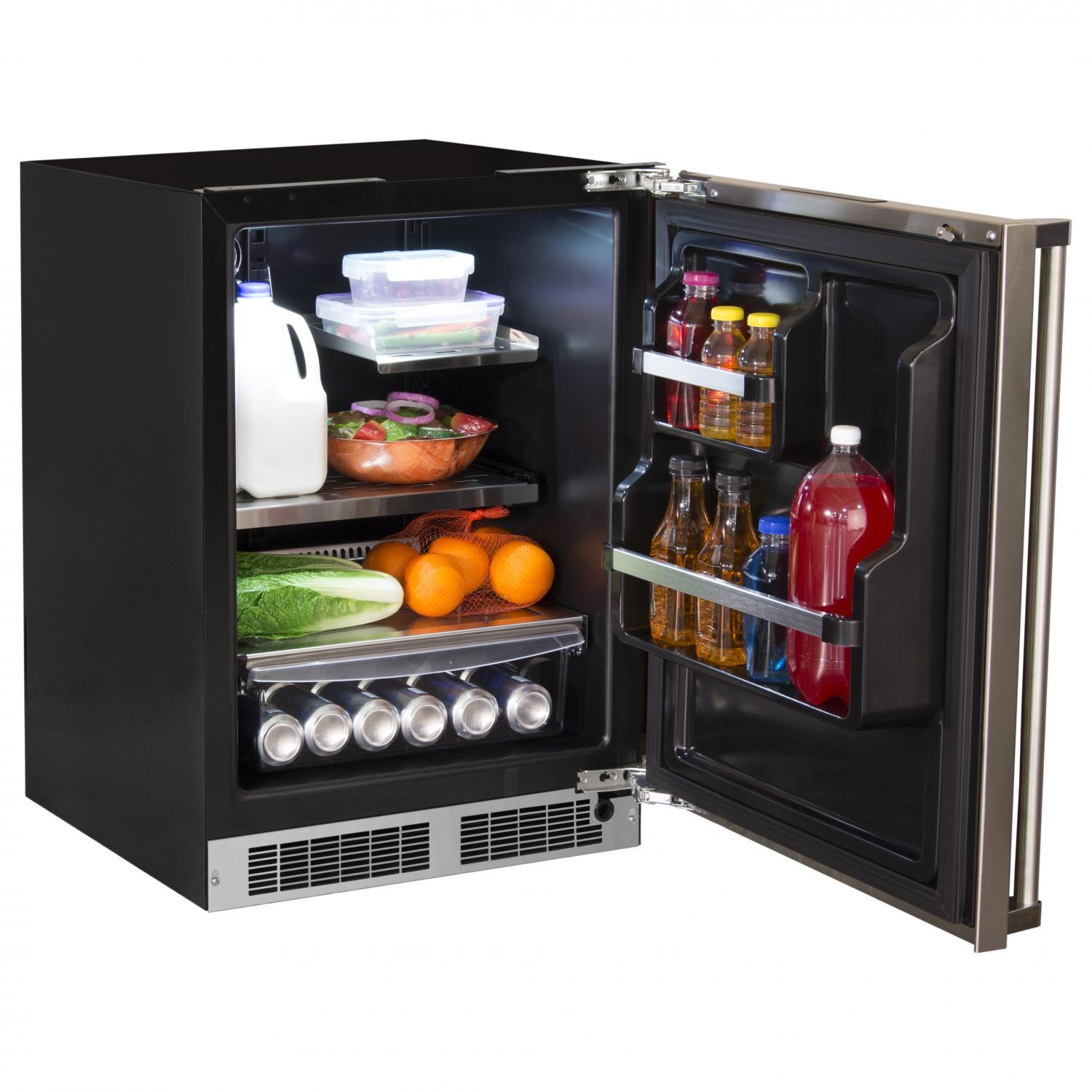 Marvel Professional 24-Inch Right Hinge Refrigerator - Stainless Steel With White LED Light thumbnail